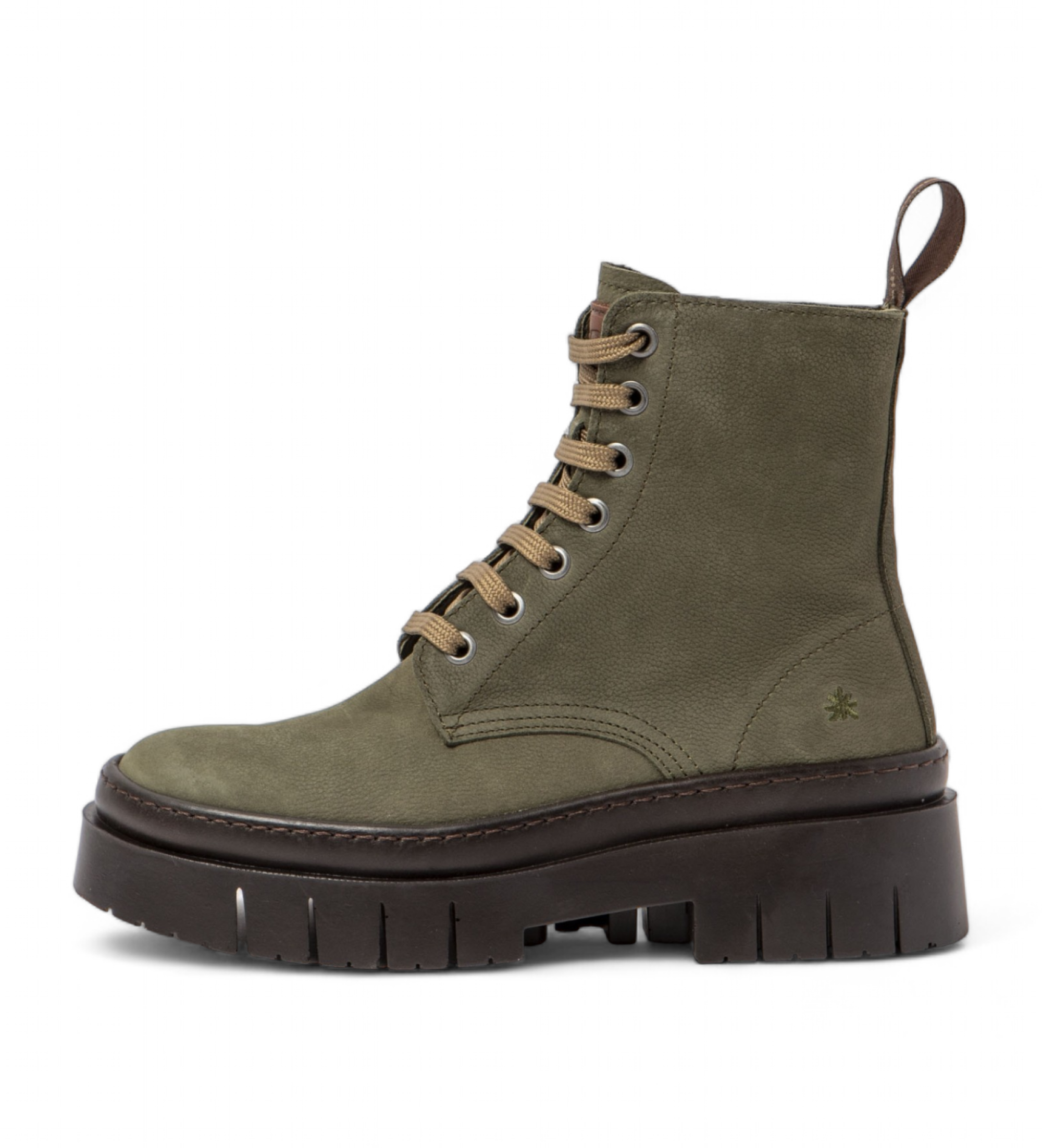 Art für Damen. 119531222003_0G3 1953 Amberes grüne Lederstiefeletten (36), Wohnung, Schnürsenkel, Lässig