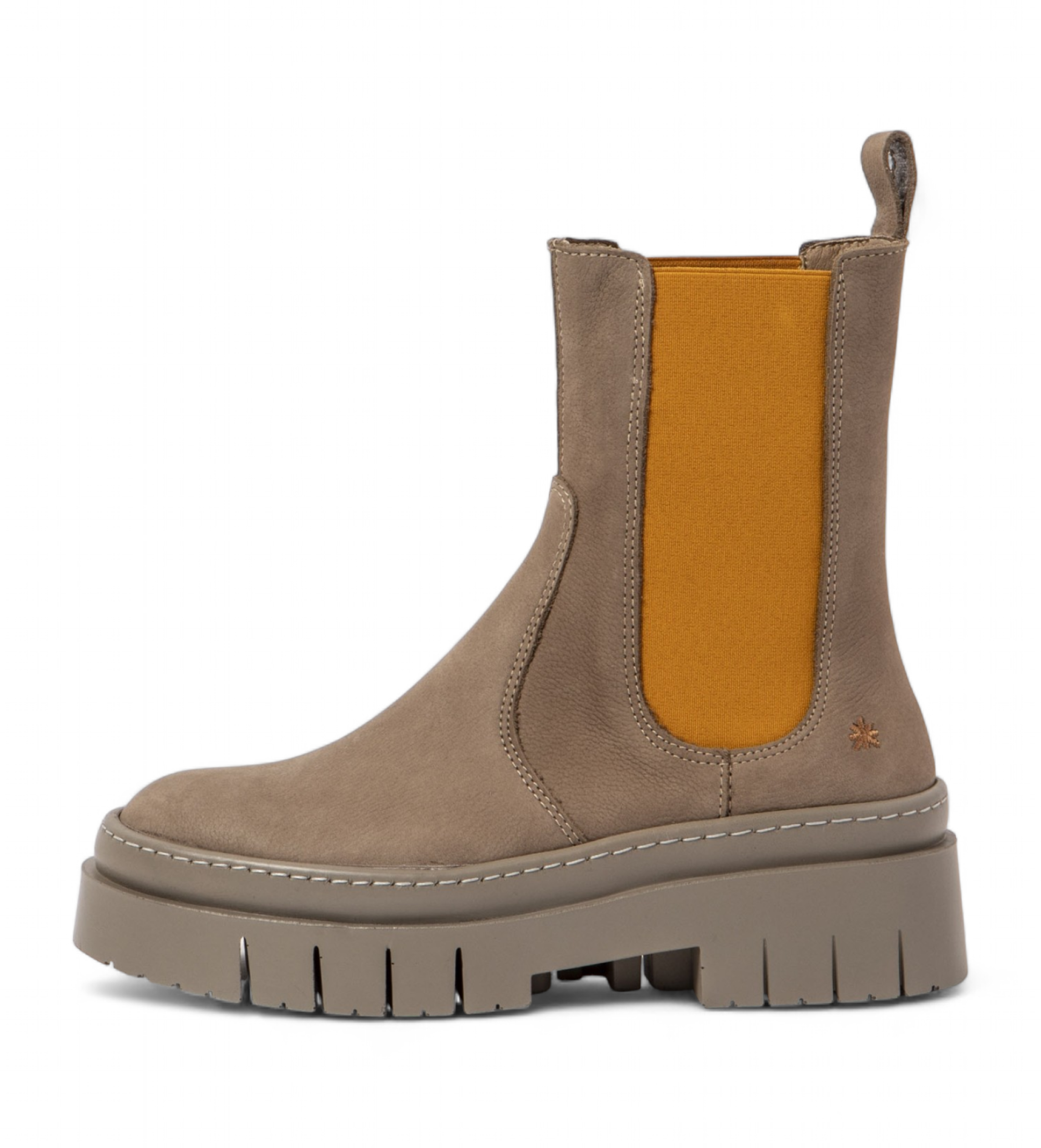 Art für Damen. 1195412BM003_5BM Lederstiefeletten 1954 taupe (36), 3 bis 5 cm, Keine, Lässig