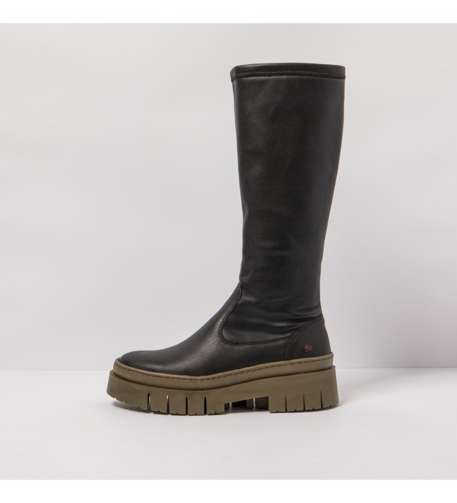 Art für Damen. 1195611UK003_001 Lederstiefel 1956 Nappa schwarz, b urdeos (42), Wohnung, Reißverschluss, Lässig