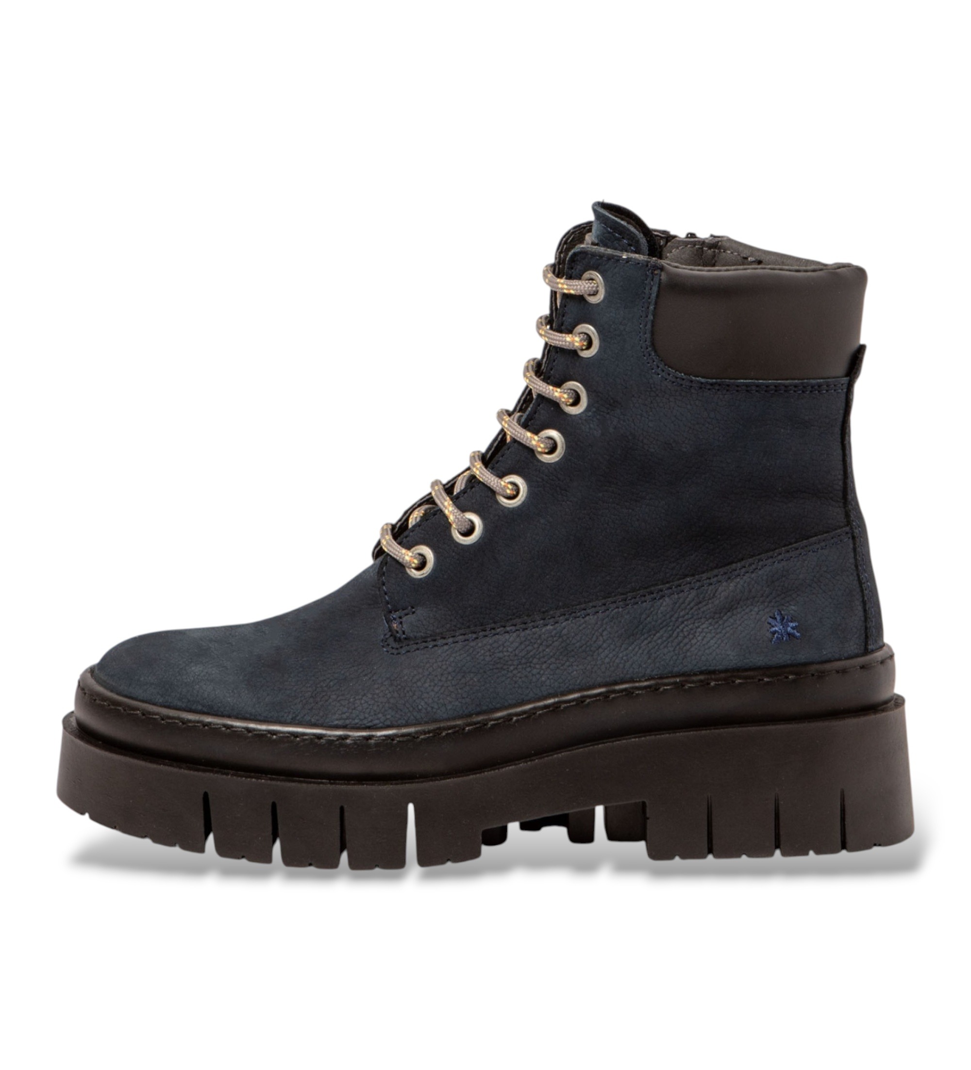 Art für Damen. 119671166003_0B0 Lederstiefeletten 1967 Amberes marineblau (40), 5 bis 8 cm, Schnürsenkel, Reißverschluss, Lässig