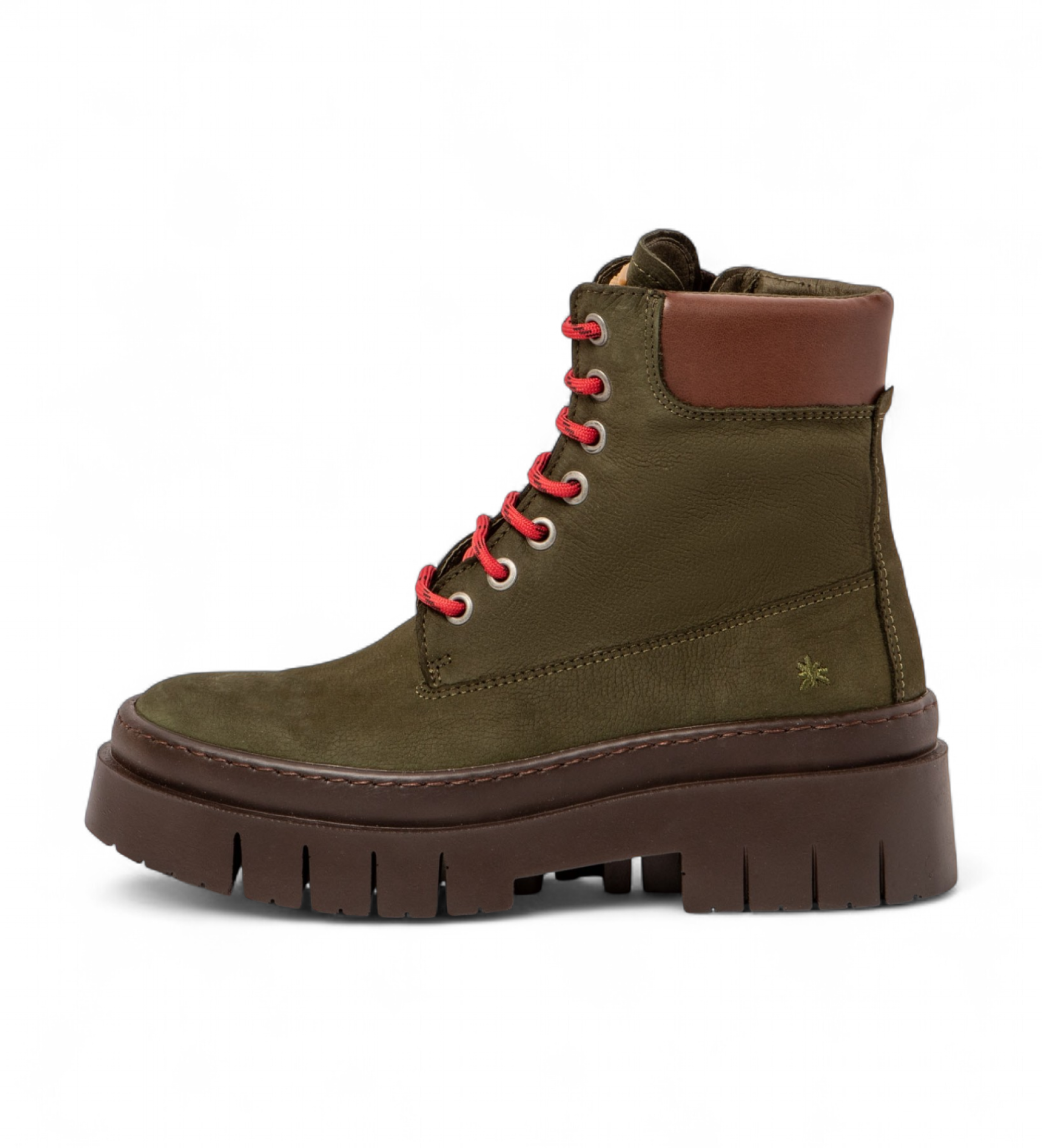 Art für Damen. 119671122003_0G3 Lederstiefeletten 1967 Amberes grün (42), 1 bis 3 cm, Reißverschluss, Lässig