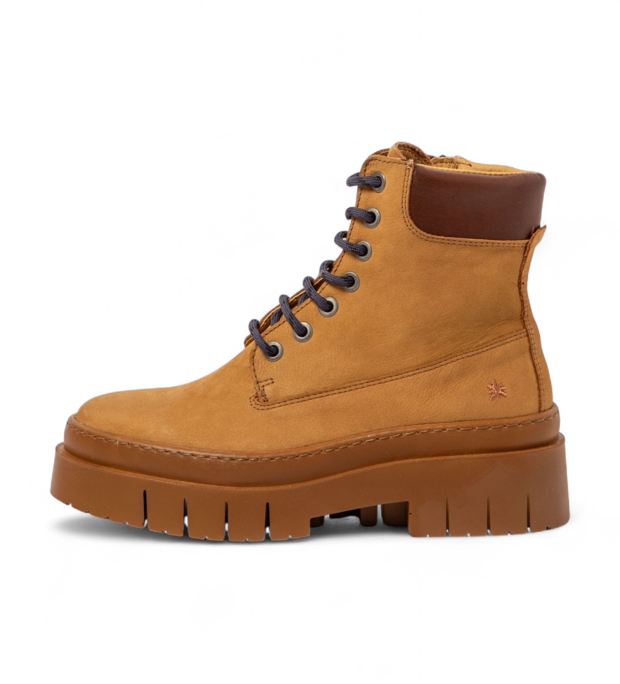 Art für Damen. 1196711ZM003_024 Lederstiefeletten 1967 Amberes braun (38), Wohnung, 1 bis 3 cm, Reißverschluss, Lässig