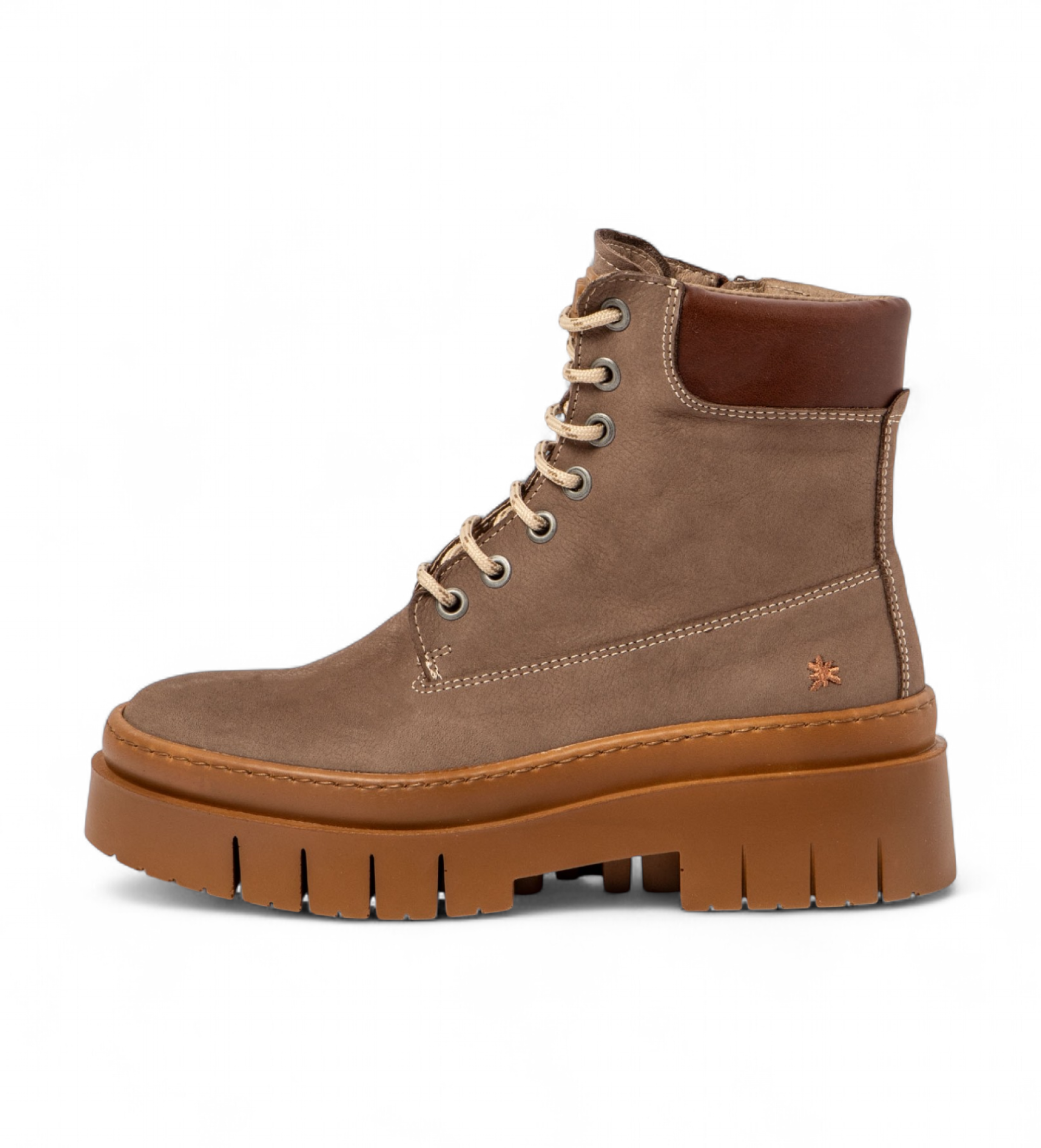 Art für Damen. 119671120003_020 Lederstiefeletten 1967 Amberes braun (37), 1 bis 3 cm, Reißverschluss, Lässig