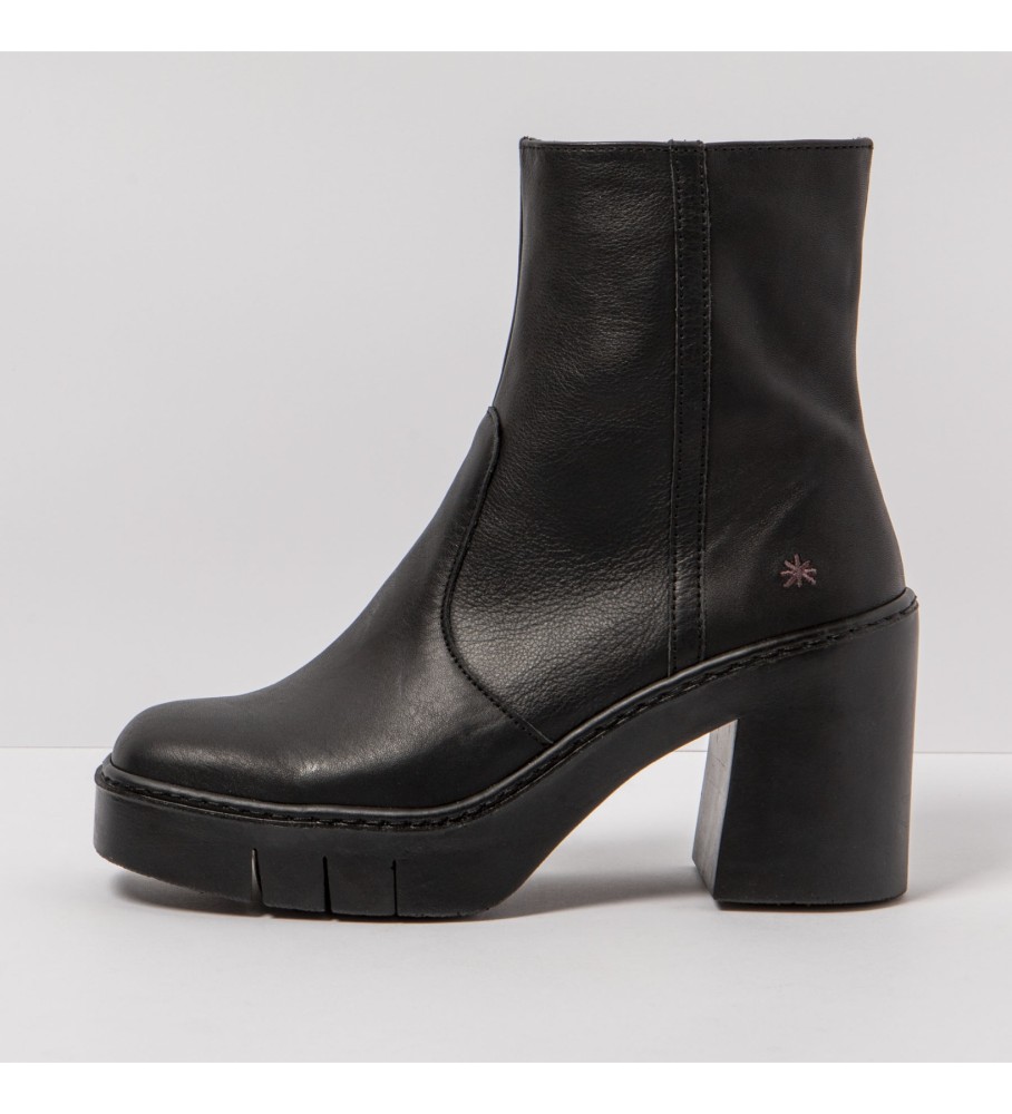 Art für Damen. 119741101003_001 1974 Nappaleder-Stiefeletten schwarz -Höhe Absatz 9cm (40), 8 bis 10 cm, Reißverschluss, Lässig