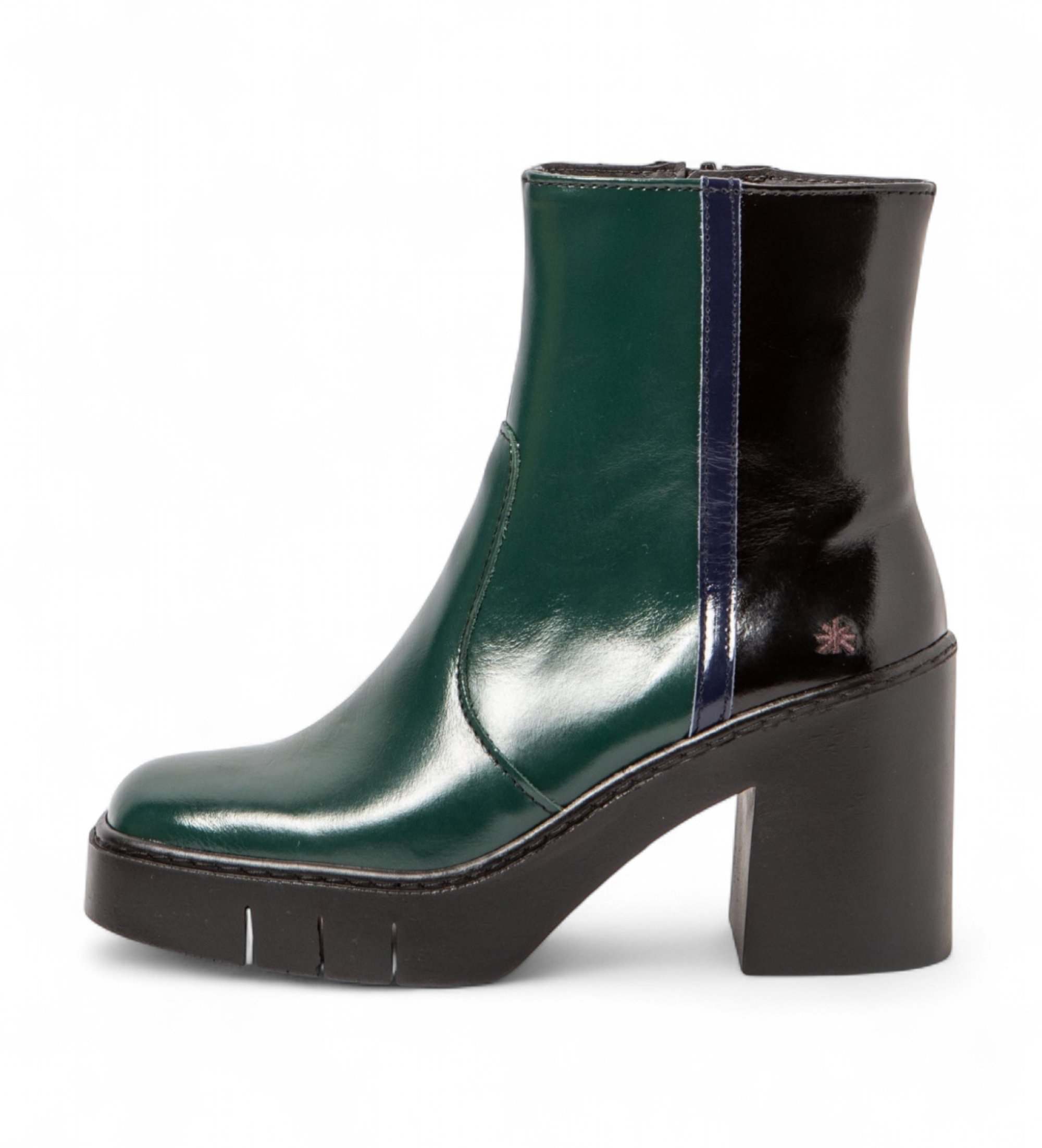 Art für Damen. 1197413XY003_0MU Stiefelette 1974 Berna grün (36), Leder, 8 bis 10 cm, Reißverschluss, Lässig, Klassisch