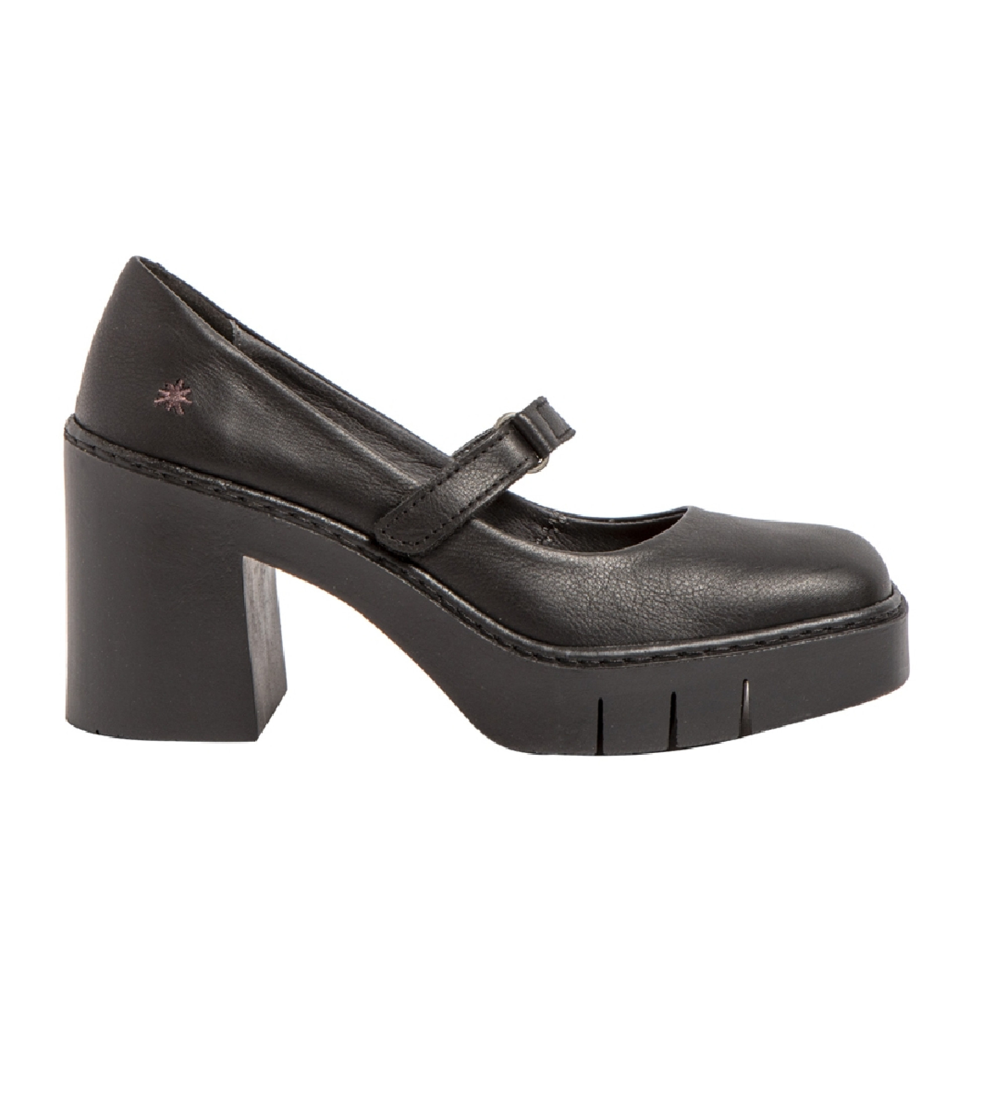 Art für Damen. 119771101003_001 Lederschuhe 1977 schwarz -Absatzhöhe 9cm (36), 8 bis 10 cm, Klettverschluss, Lässig