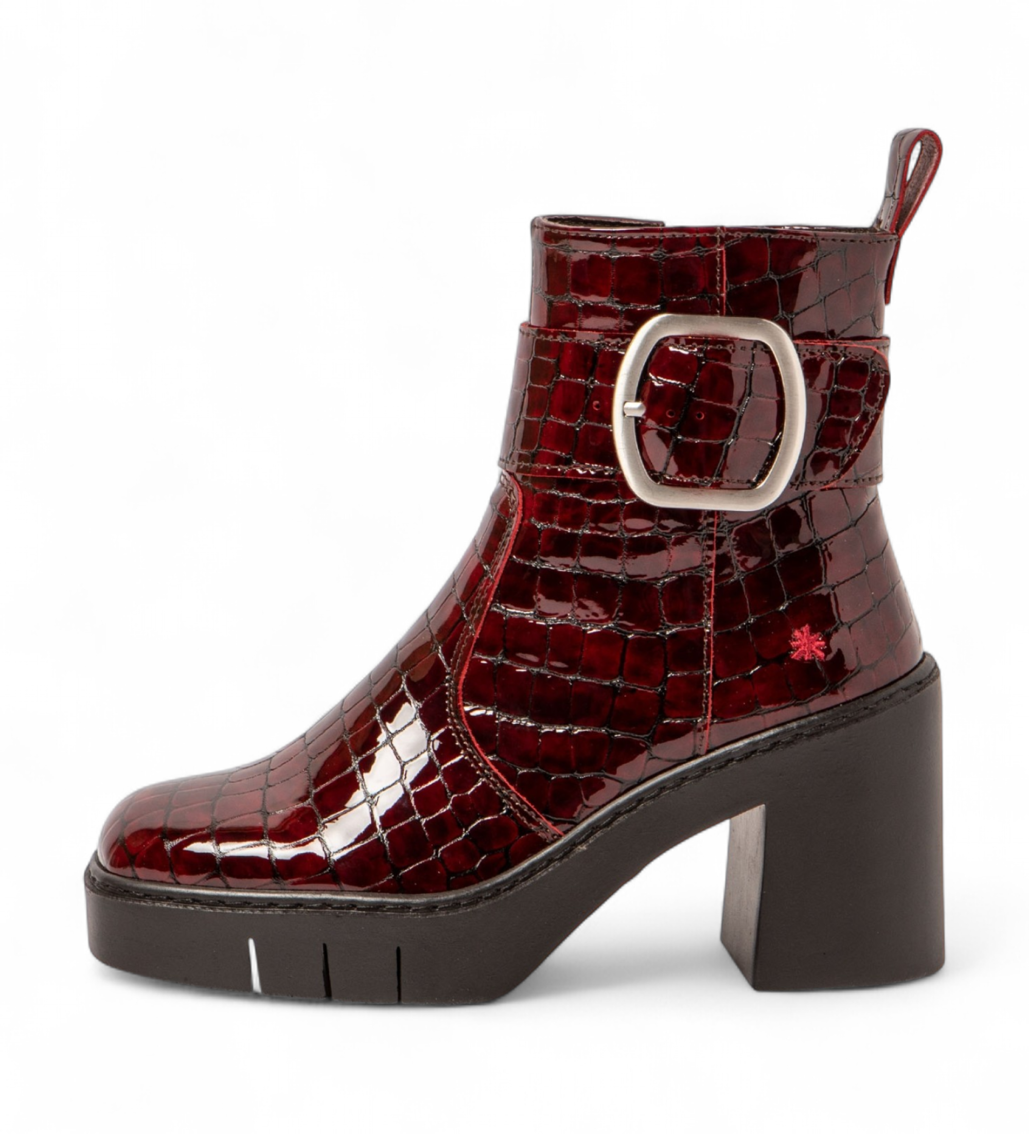 Art für Damen. 119791267003_008 Leder-Stiefeletten 1979 Berna burgundy (41), 5 bis 8 cm, Reißverschluss, Lässig, Bordeaux