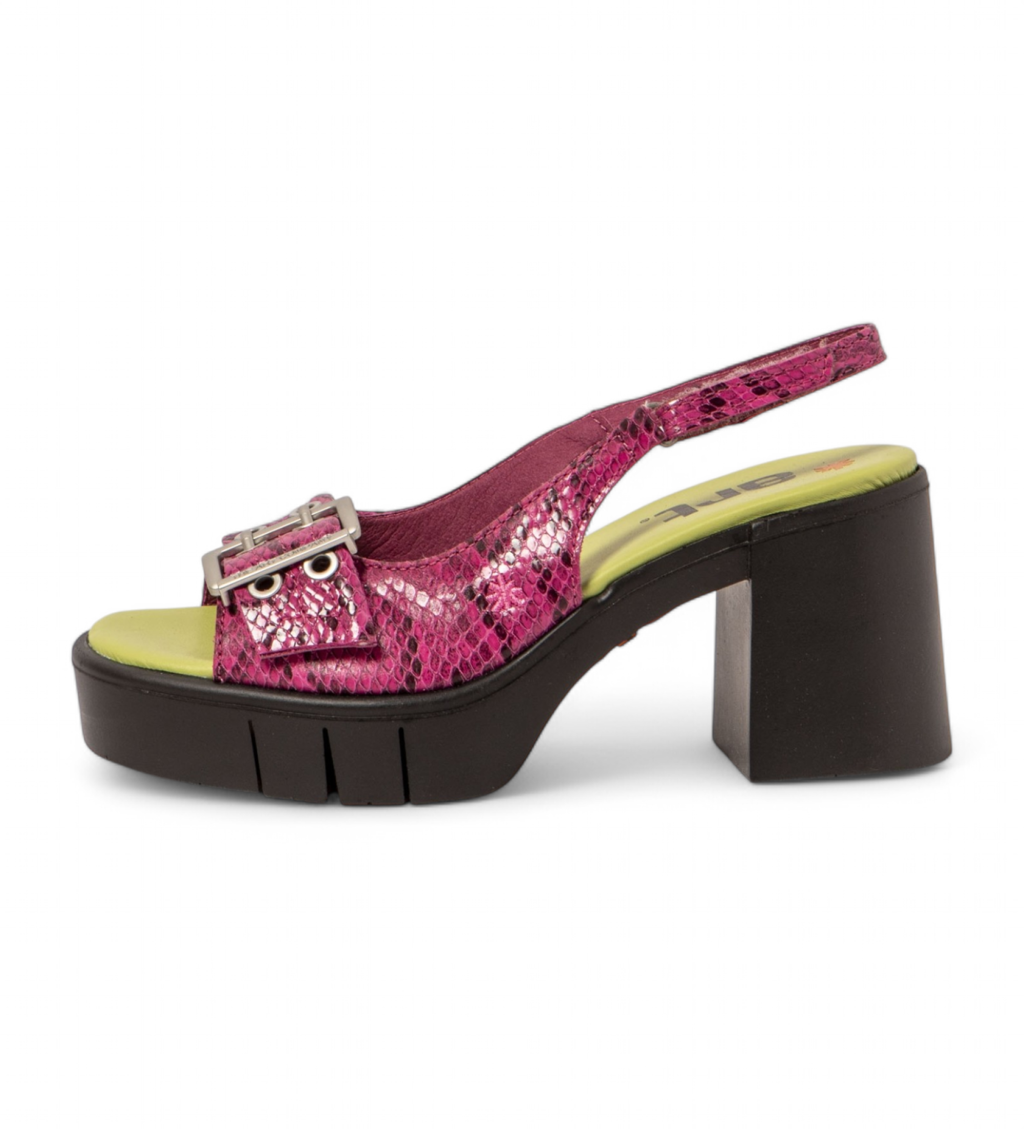 Art für Damen. 1199412O8003_043 Ledersandalen 1994 Eivissa rosa (42), 8 bis 10 cm, Klettverschluss, Lässig, Party