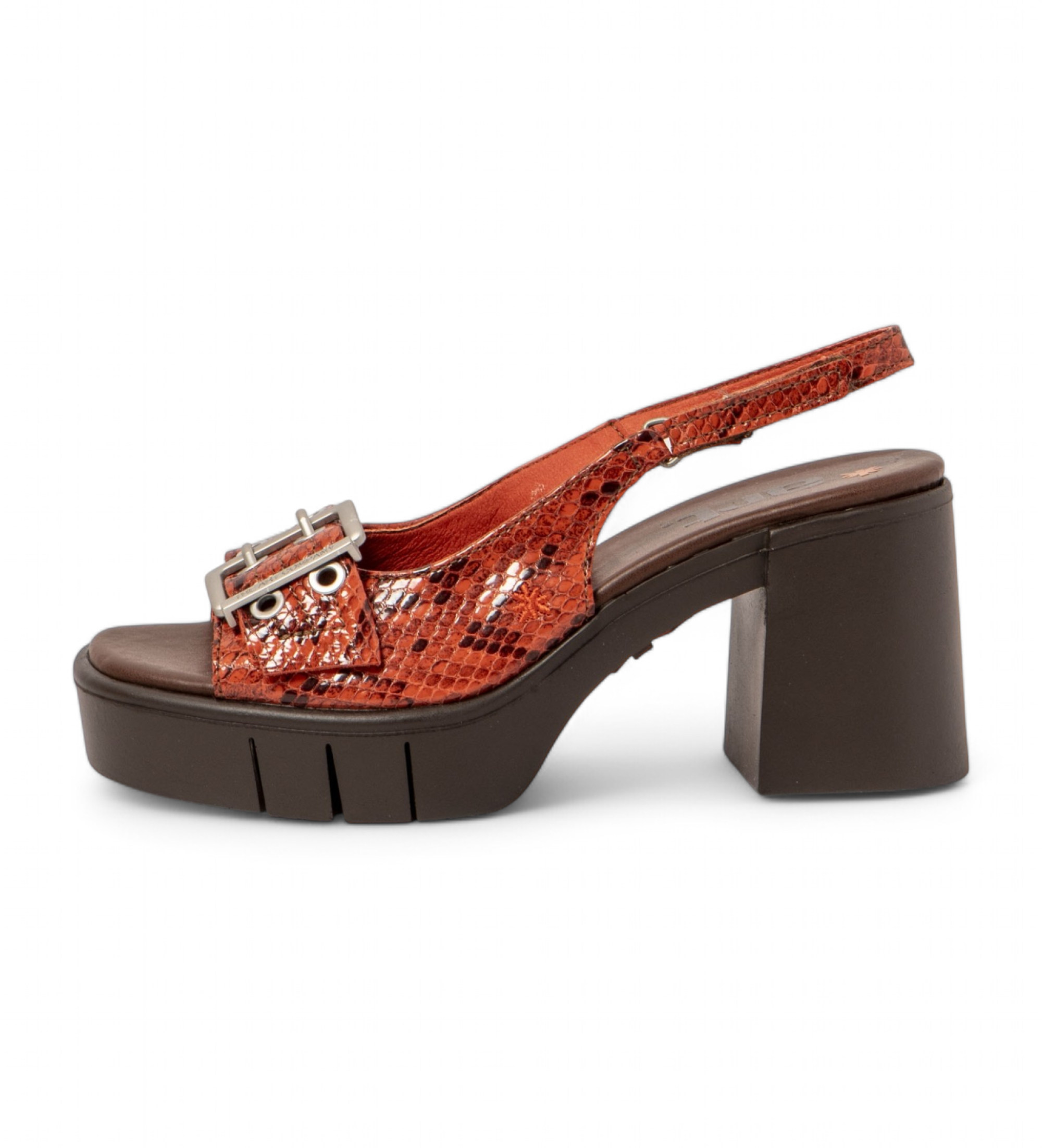 Art für Damen. 119941288003_006 Ledersandalen 1994 Eivissa rot (40), 8 bis 10 cm, Klettverschluss, Lässig, Party