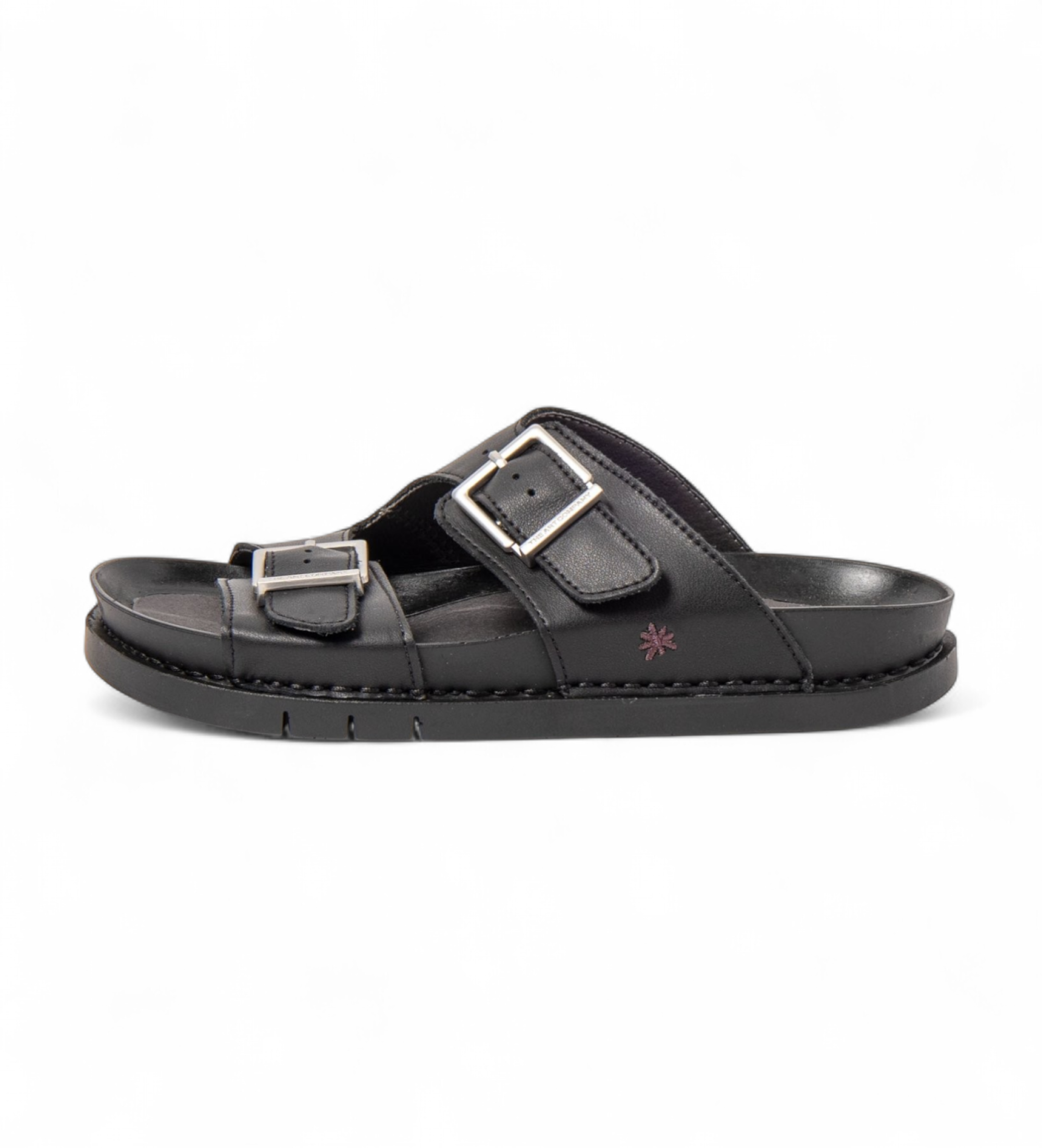 Artvoor vrouwen. 120201301003_001 Leren sandalen 2020 Menorca zwart (36), Leer, Plat, Gesp, Casual