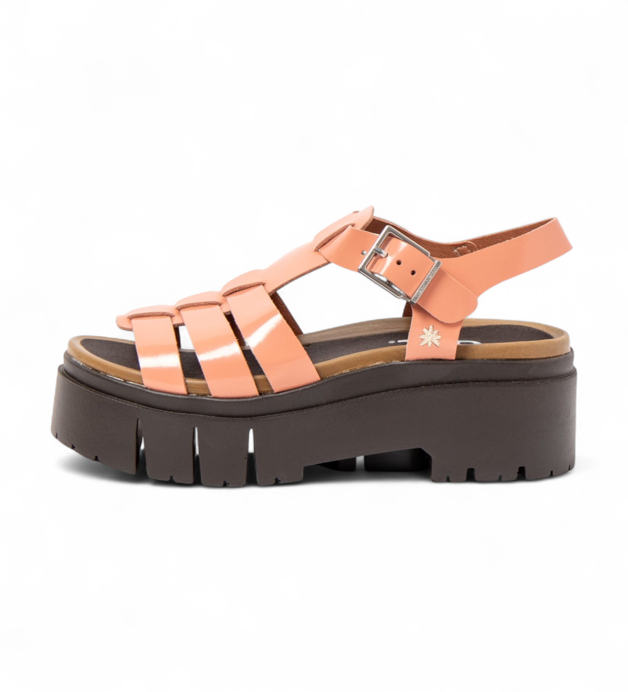 Art für Damen. 1204211AX003_ESP Ledersandalen 2042 Leeds korallenrot (42), 5 bis 8 cm, Schnalle, Lässig
