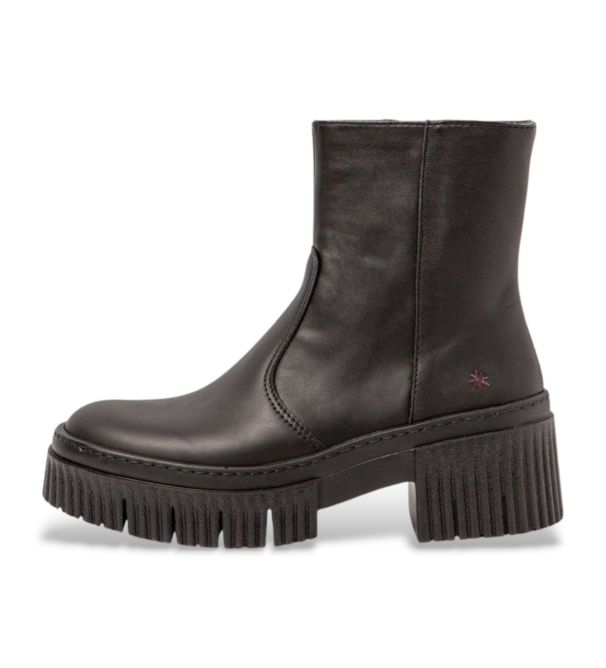 Art für Damen. 113741101003_001 Lederstiefeletten 1374 schwarz (42), 3 bis 5 cm, Reißverschluss, Lässig