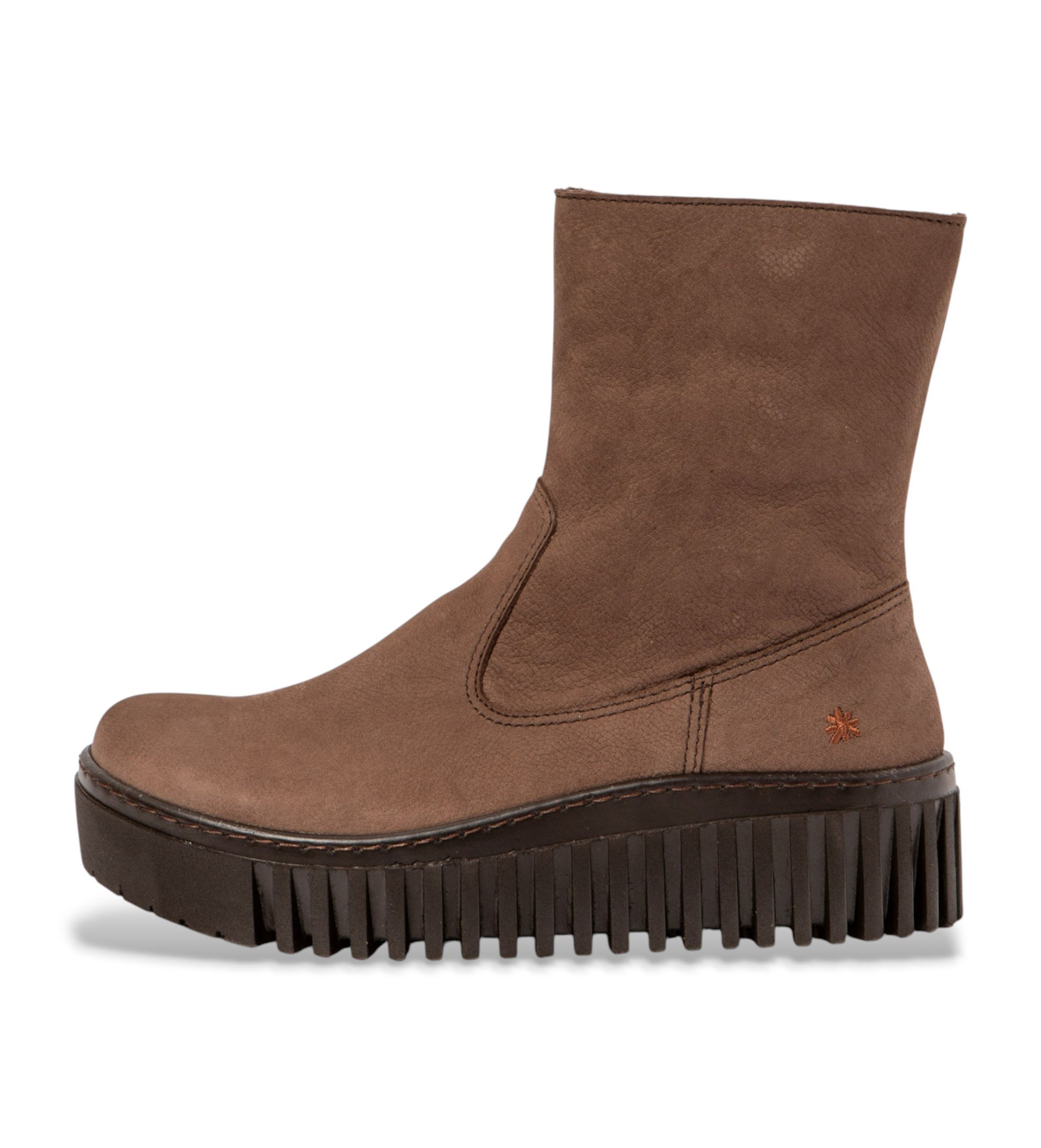 Art für Damen. 115311412003_012 Lederstiefeletten 1531 braun (40), 8 bis 10 cm, Reißverschluss, Lässig