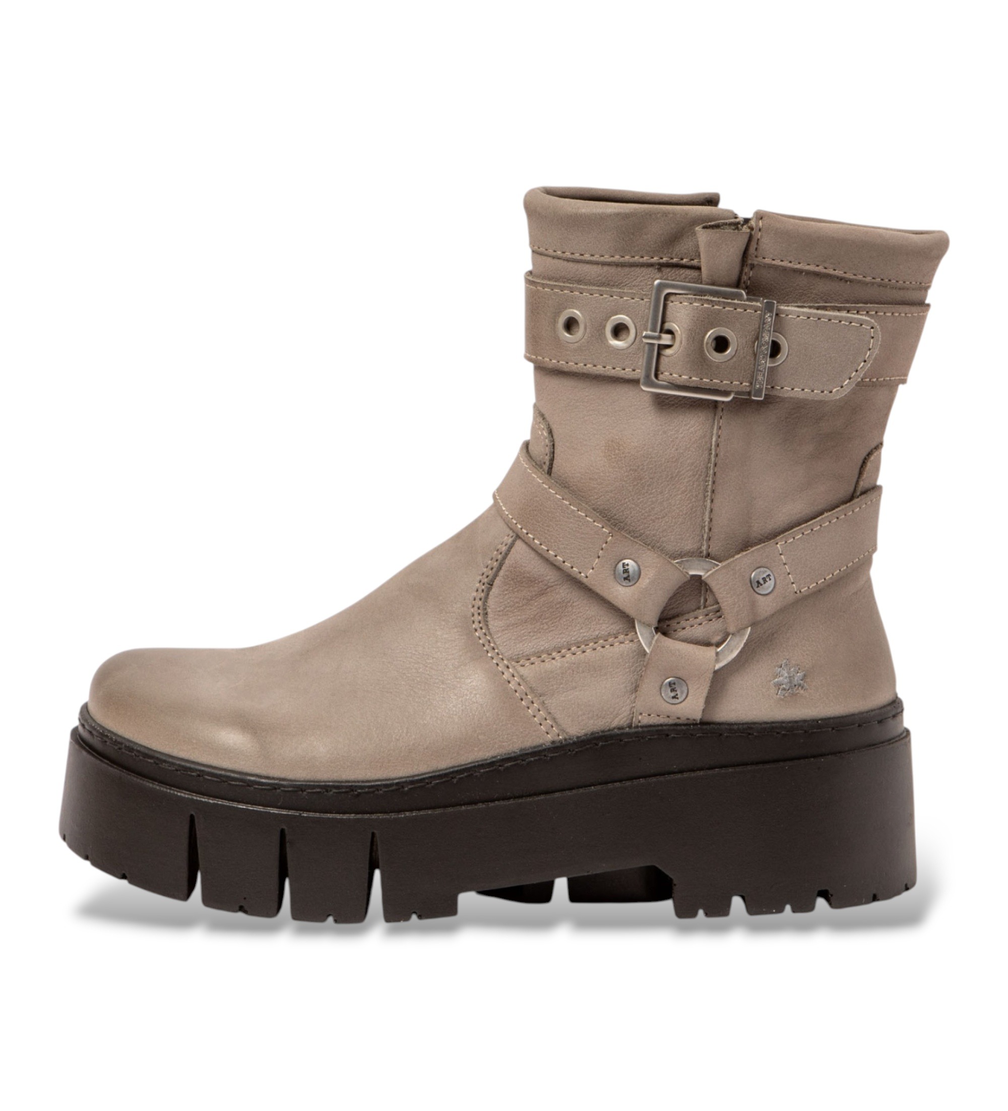 Art für Damen. 1176711EW003_039 Leder-Stiefeletten 1767 braun (40), 1 bis 3 cm, Reißverschluss, Lässig