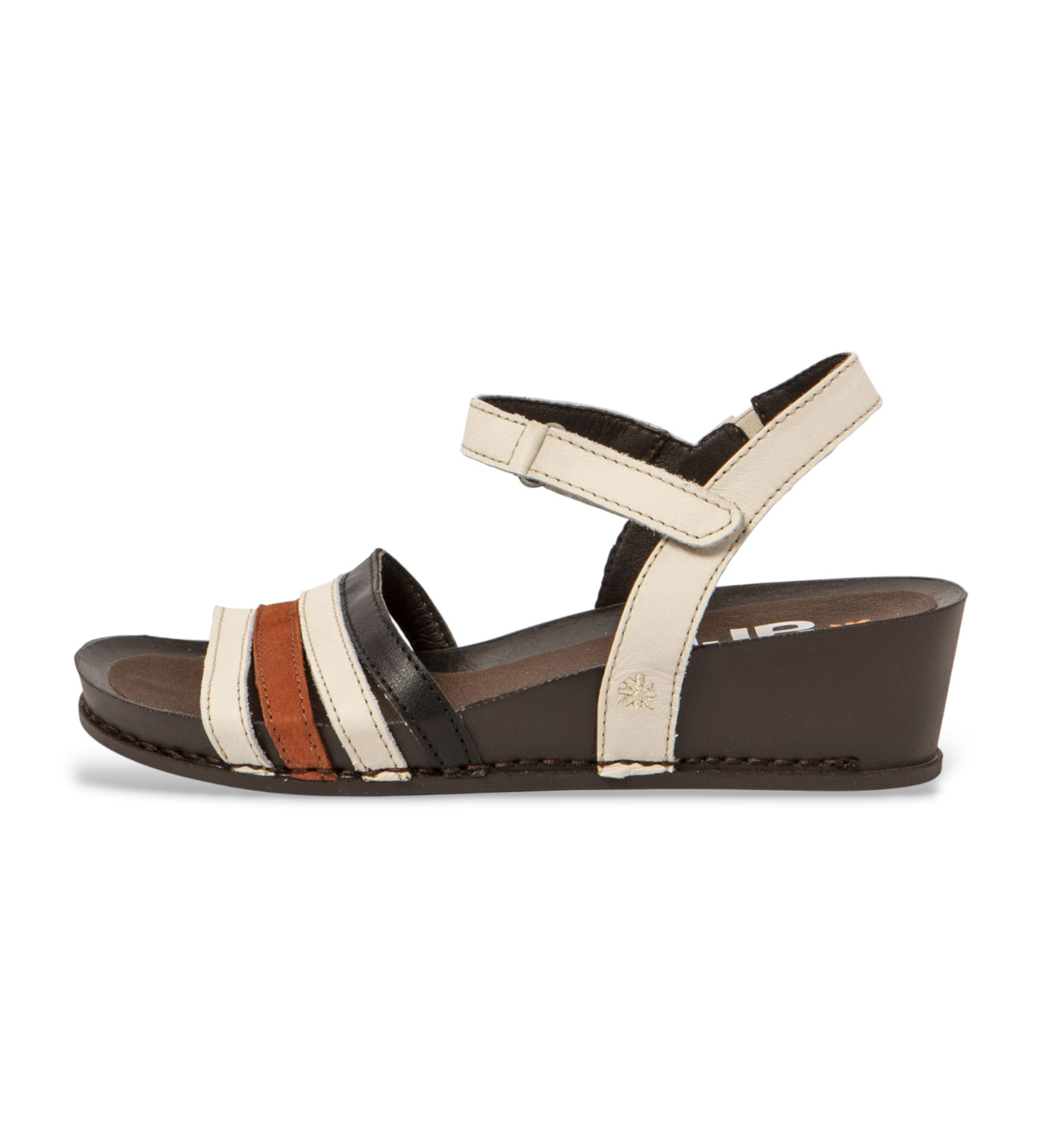 Art für Damen. 1194312VI003_0MU Sandalen 1943 Multi creme (42), Leder, 1 bis 3 cm, Klettverschluss, Lässig, Mehrfarbig