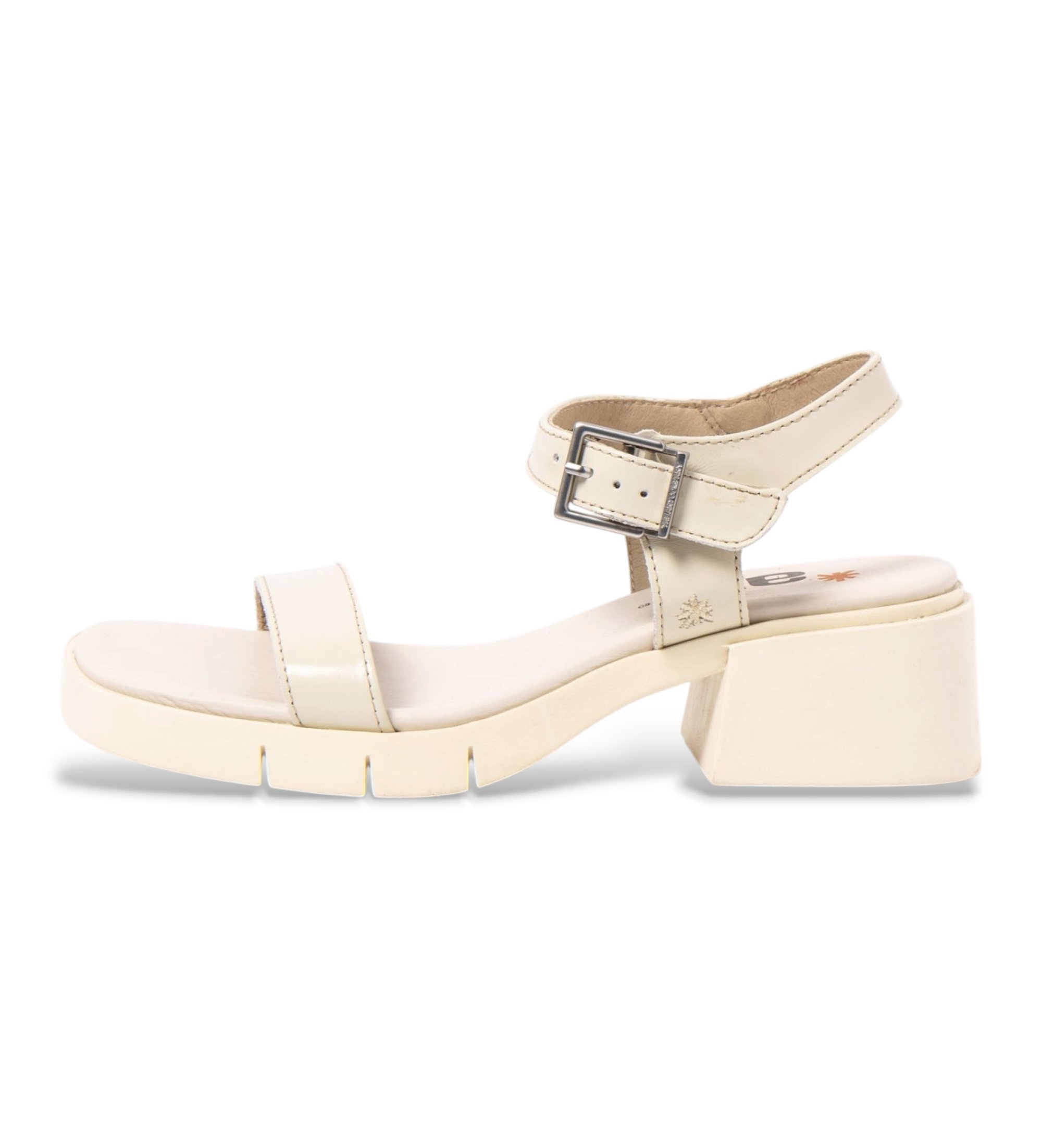 Art für Damen. 1206011ZZ003_020 Beige Ledersandalen 2060 (42), 5 bis 8 cm, Schnalle, Klassisch