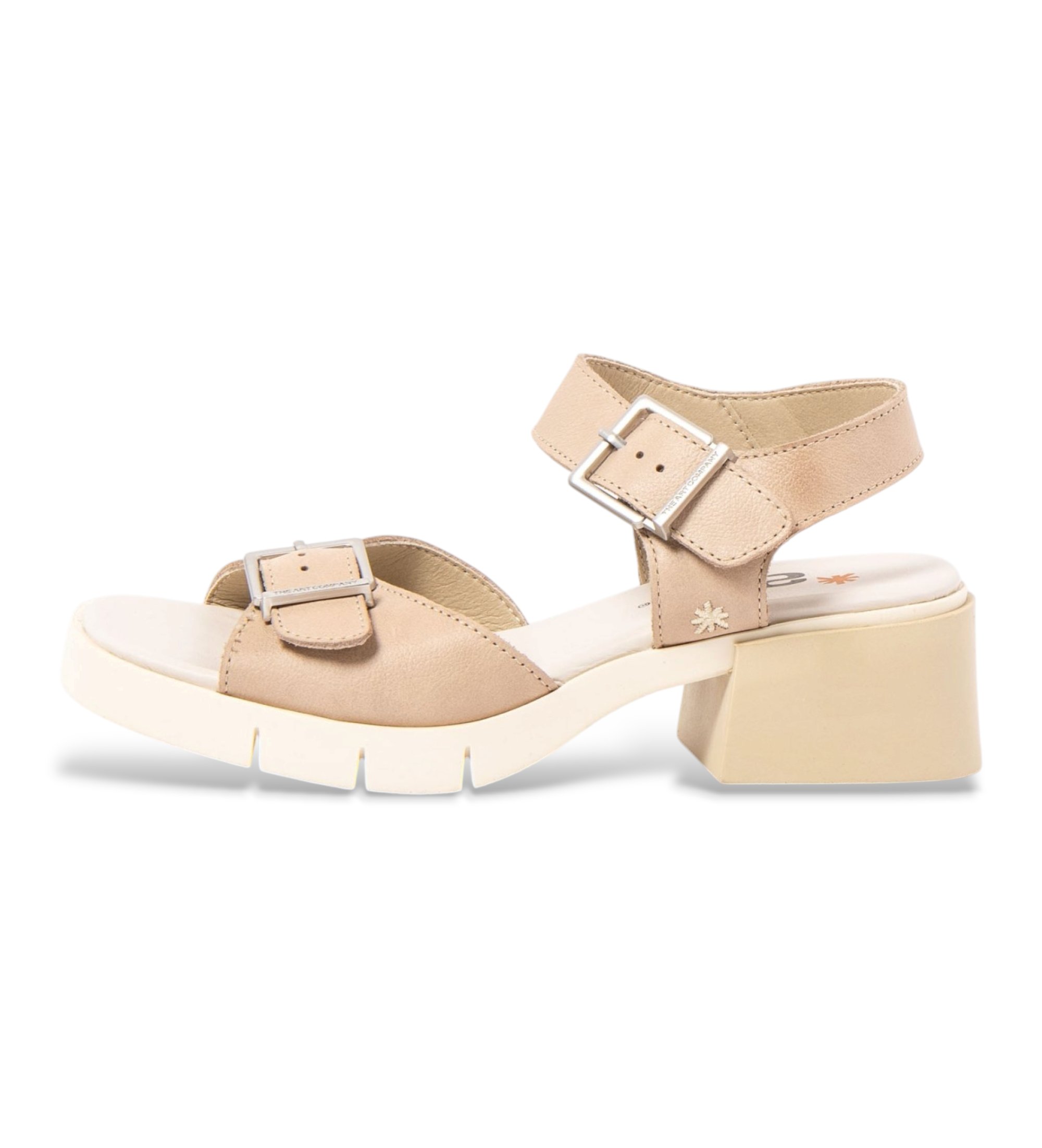 Art für Damen. 1206111ZZ003_020 Ledersandalen 2061 beige Roma (36), 5 bis 8 cm, Schnalle, Klassisch