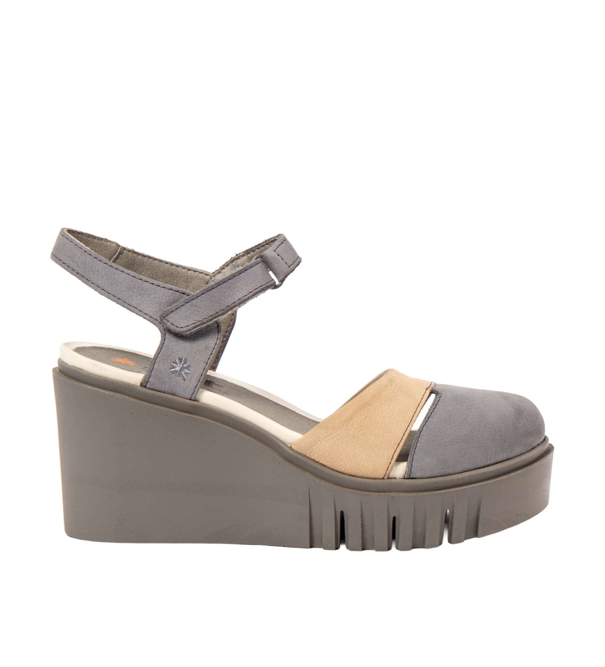 Art für Damen. 1208311H1003_0MU Ledersandalen andalias 2083 mehrfarbig (40), 8 bis 10 cm, Klettverschluss, Lässig