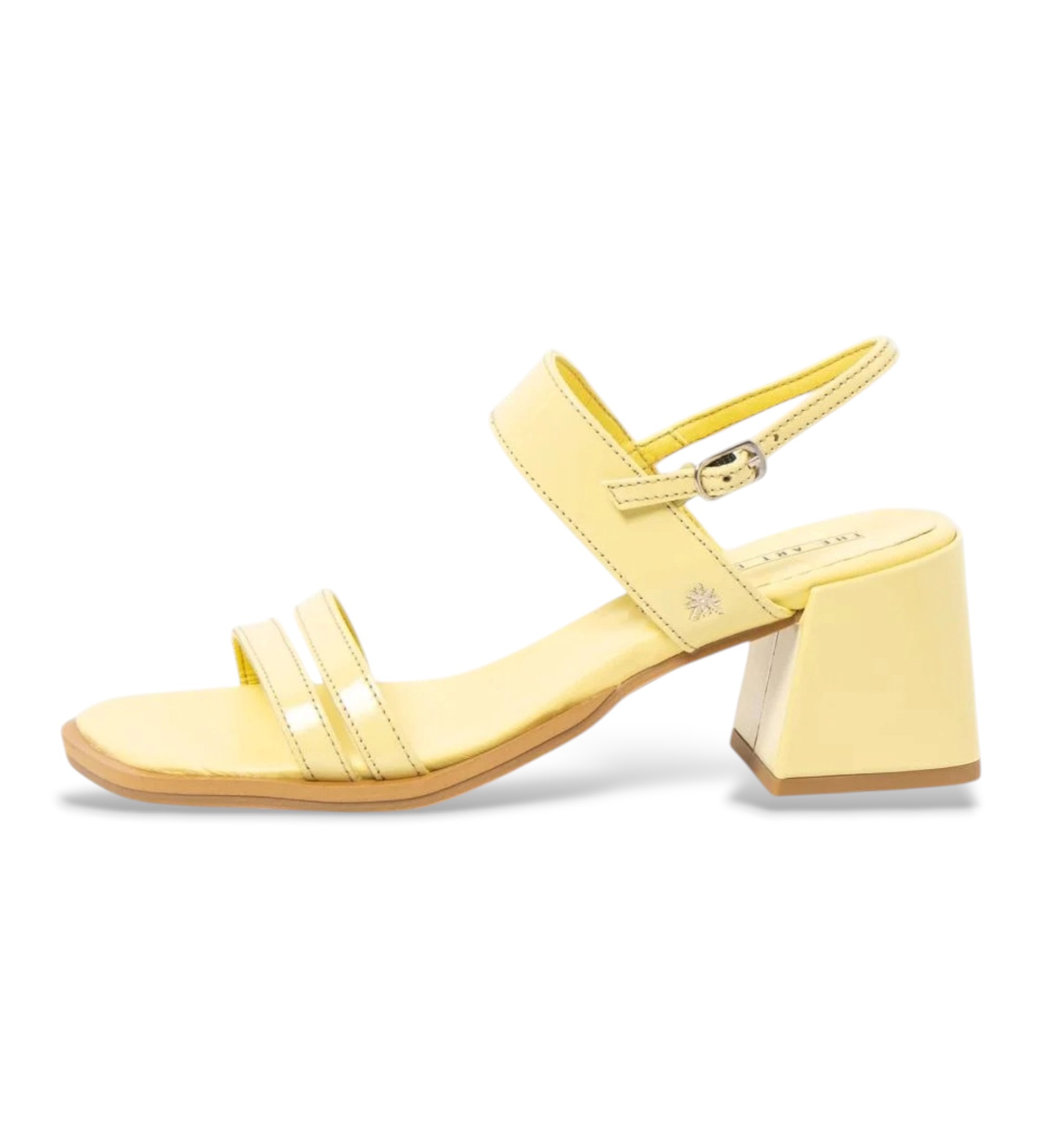 Art für Damen. 1201011G9003_024 Ledersandalen 2010 Verona gelb (41), 5 bis 8 cm, Schnalle, Lässig, Klassisch
