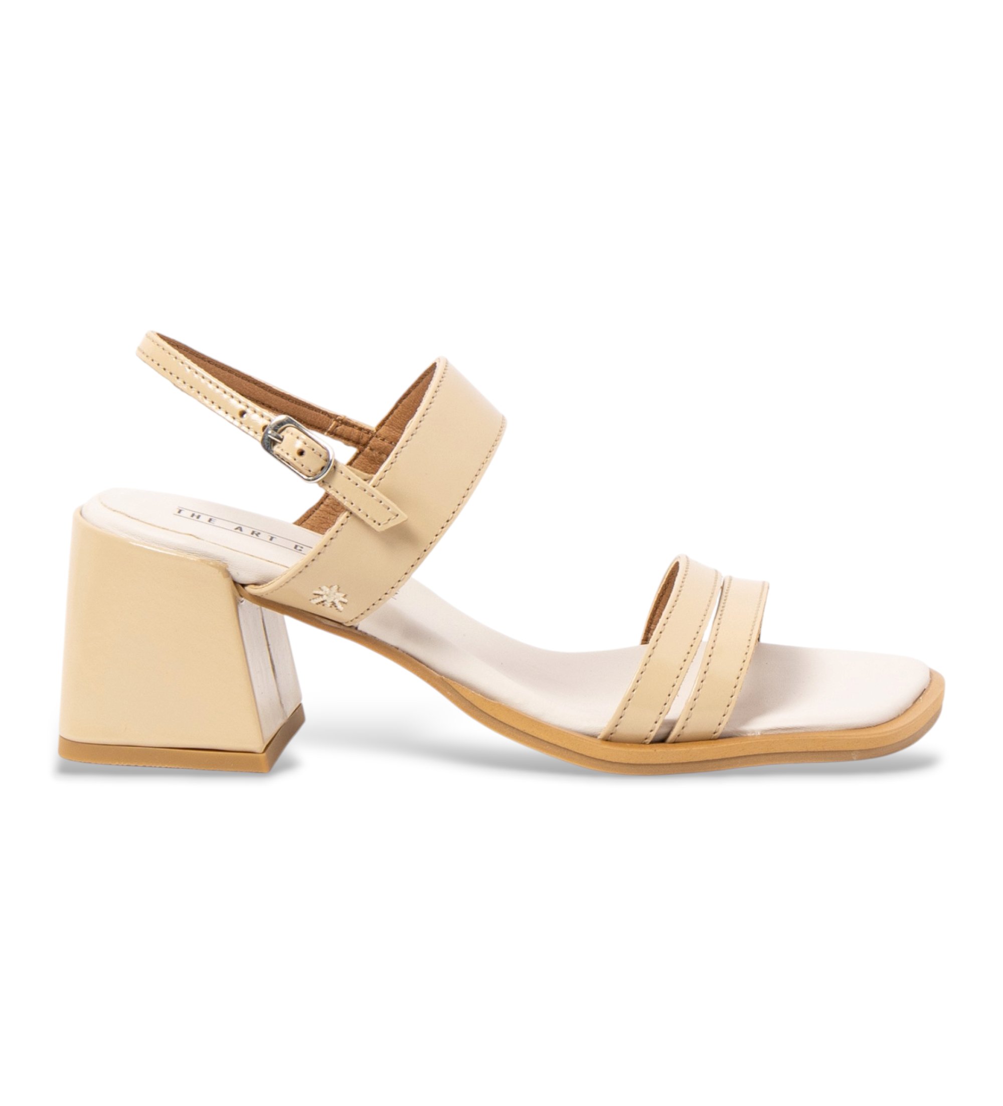 Art für Damen. 1201011KH003_082 Ledersandalen 2010 Verona beige (41), 5 bis 8 cm, Schnalle, Lässig, Klassisch