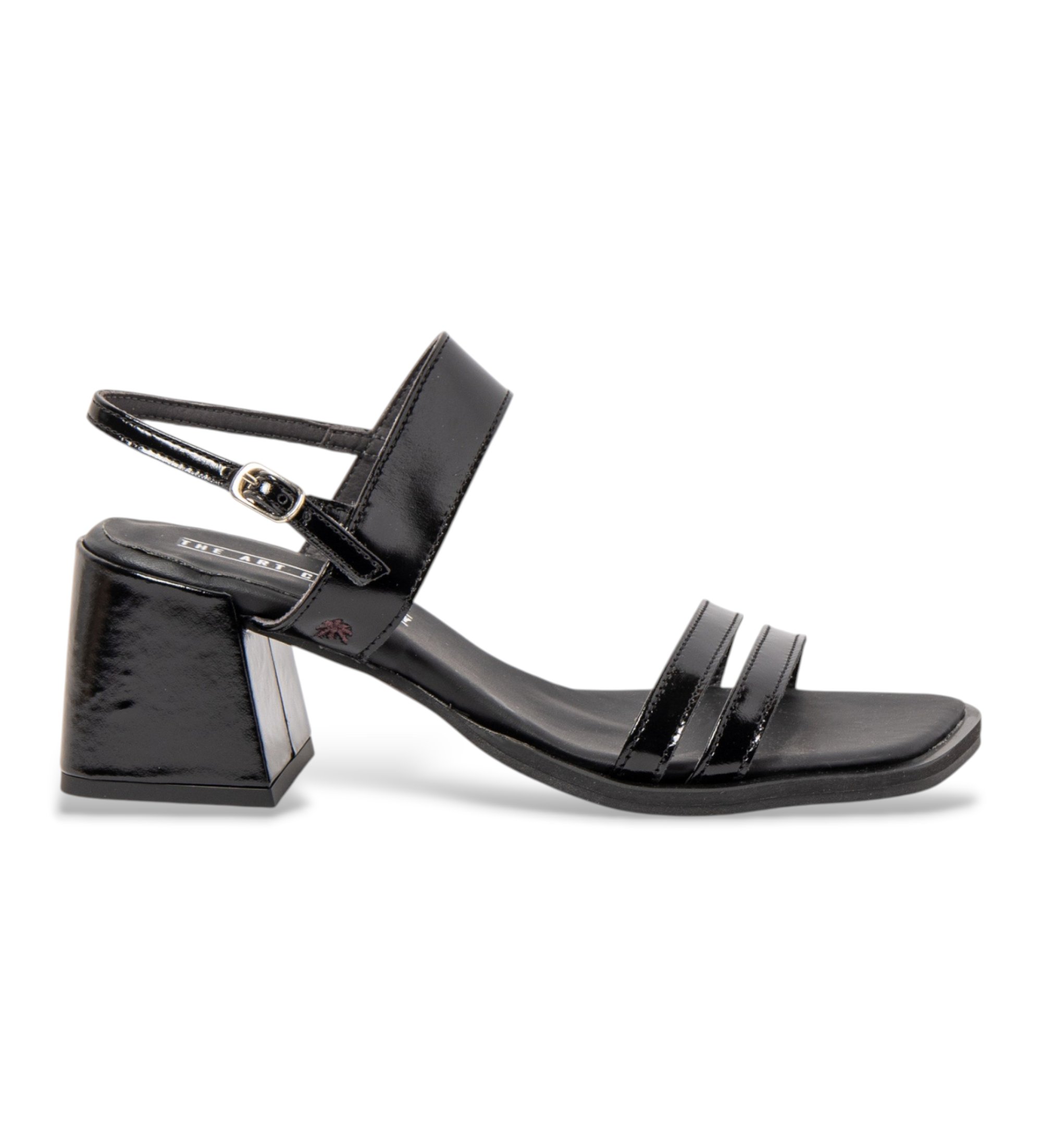 Art für Damen. 120101101003_001 Ledersandalen 2010 Verona schwarz (41), 5 bis 8 cm, Schnalle, Lässig, Klassisch