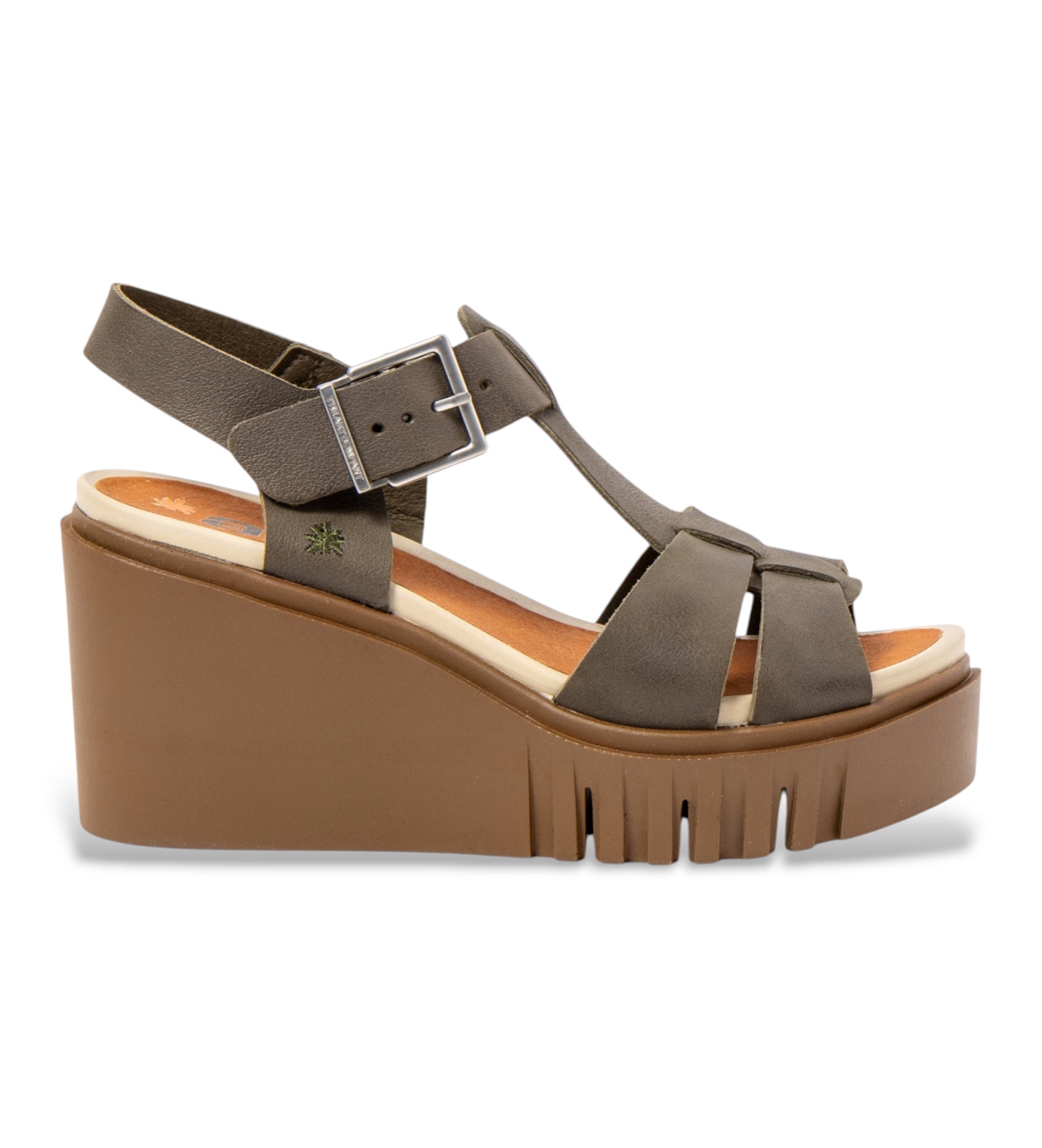 Artvoor vrouwen. 120841122003_0G3 Leren sandalen 2084 Catania groen (41), Leer, 8 tot 10 cm, Gesp, Casual