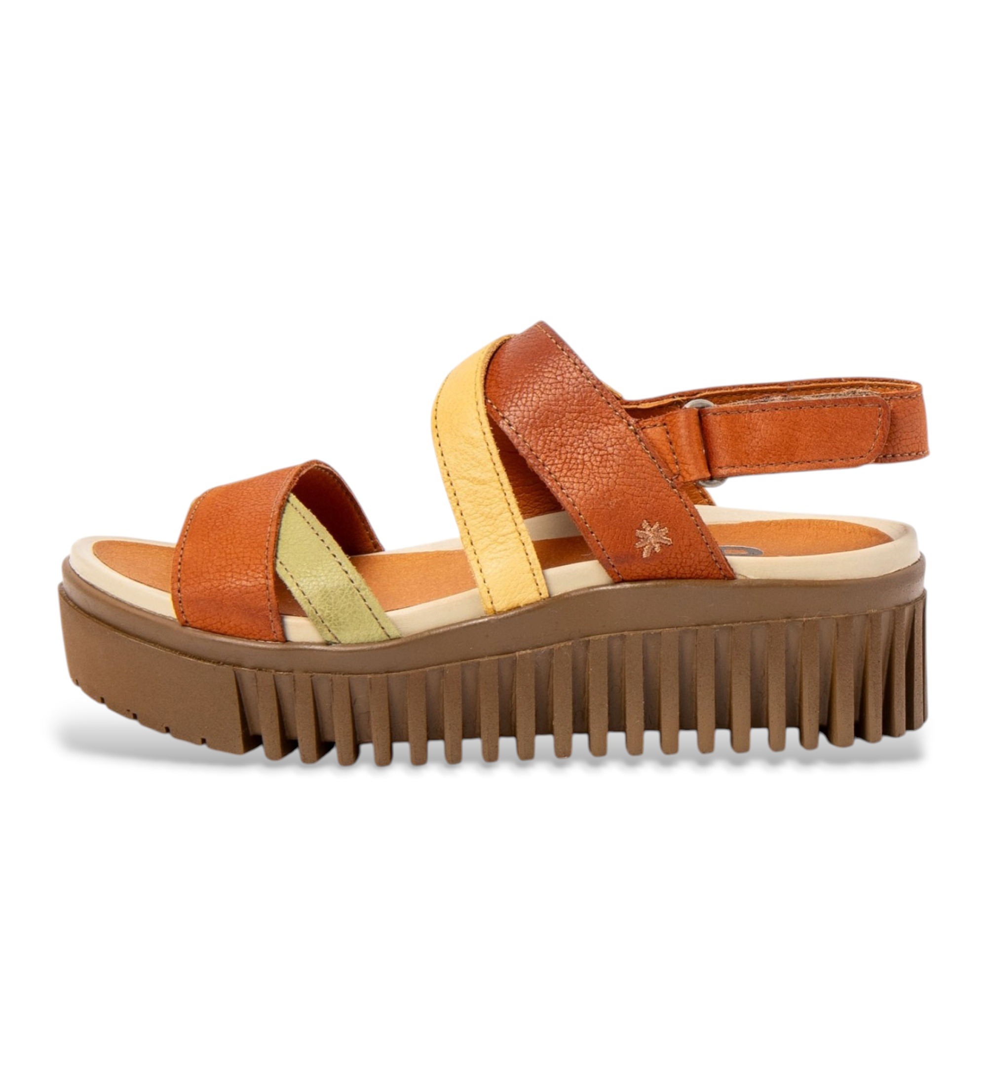 Art für Damen. 11676116Y003_0MU Mehrfarbige Brighton Ledersandalen (40), 3 bis 5 cm, Klettverschluss, Lässig