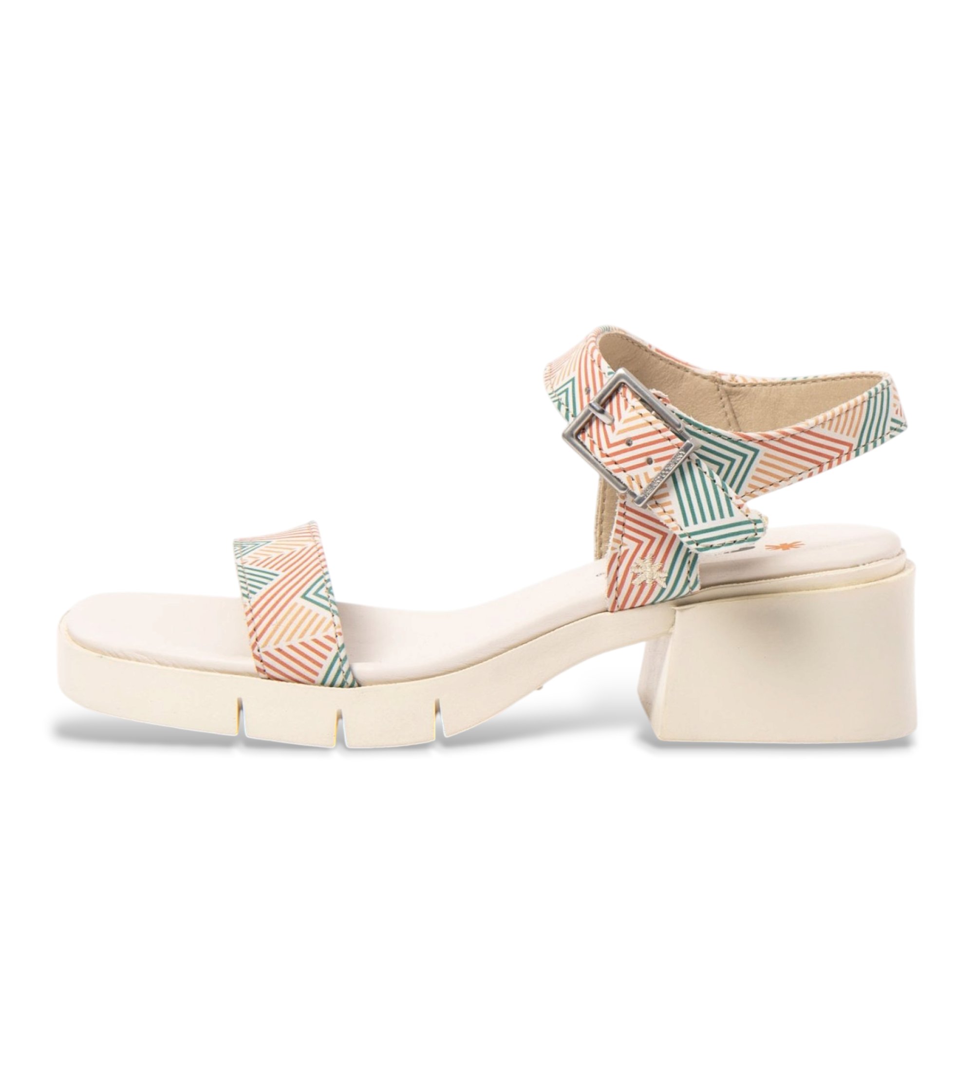 Art für Damen. 1206012GC003_ESP Fantasy Sandalen aus beigem Leder (40), 5 bis 8 cm, Schnalle, Lässig, Mehrfarbig