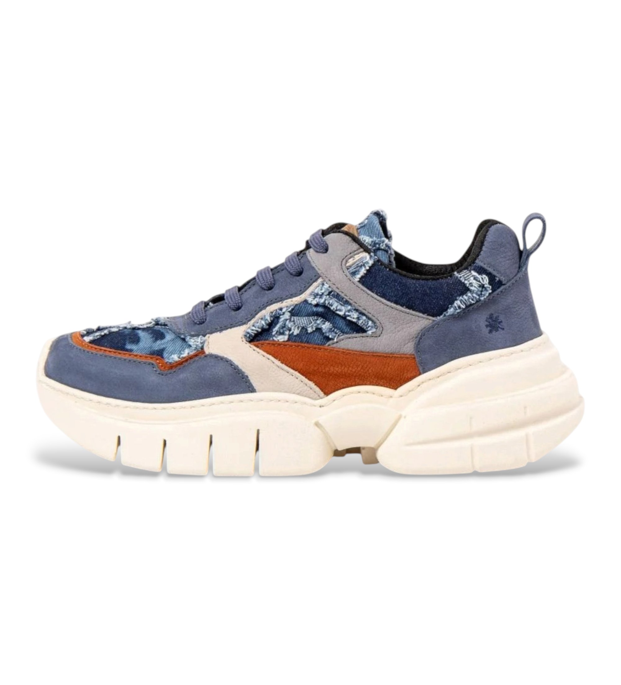 Art für Damen. 11635S1EX003_0MU Schuhe 1635S Athen blau (41), Stoff, Wohnung, Schnürsenkel, Lässig