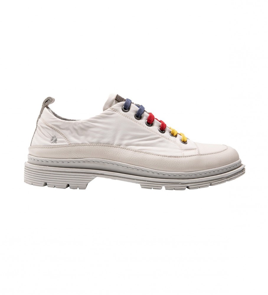 Artunisex. 118941123003_017 Trainers Birminghan wit (43), Stof, Plat, Veters, Casual