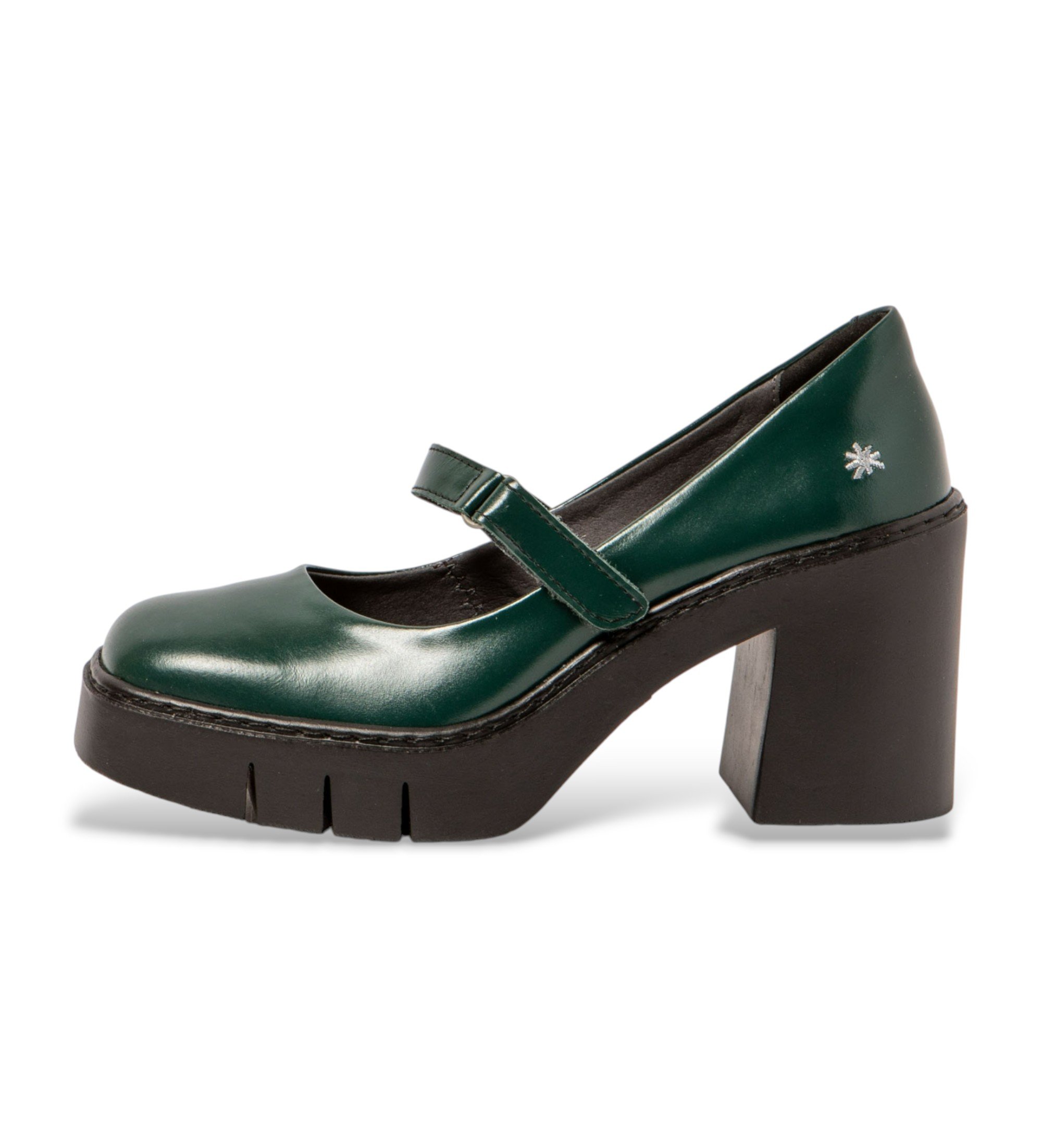 Art für Damen. 1197713WS003_0G3 Schuhe 1977 Nappa Shinny Dschungel grün (40), Leder, 3 bis 5 cm, Klettverschluss, Klassisch