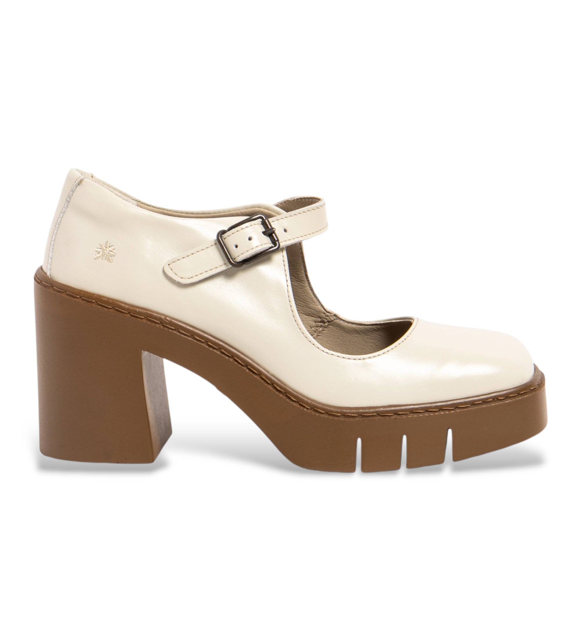 Art für Damen. 1198411KH003_082 Off-white Lederschuhe 1984 (40), Gold, 8 bis 10 cm, Schnalle, Klassisch