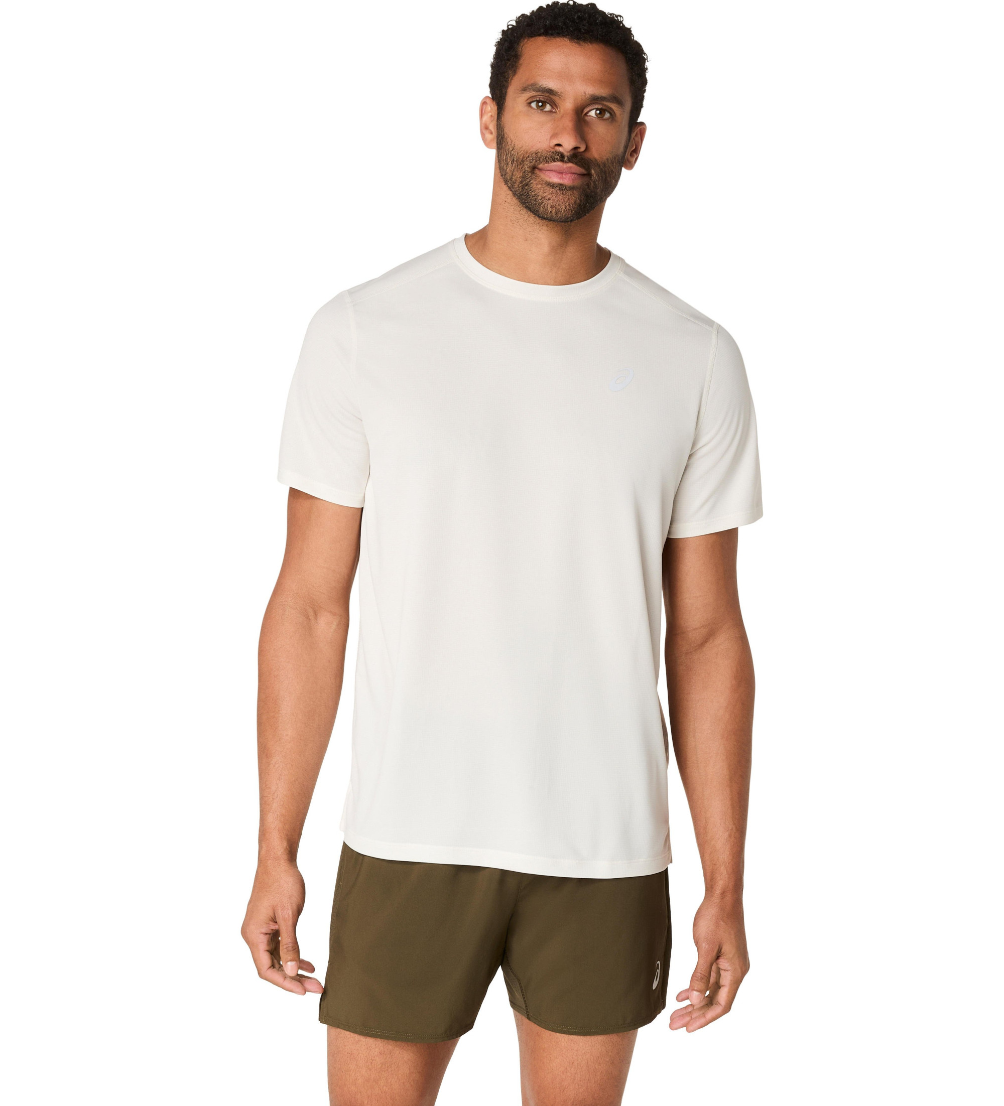 Asics für Herren. 2011D221 Beigefarbenes Core SS-T-Shirt (S), Lässig, Sportlich, Baumwolle, Multisport, Kurzarm