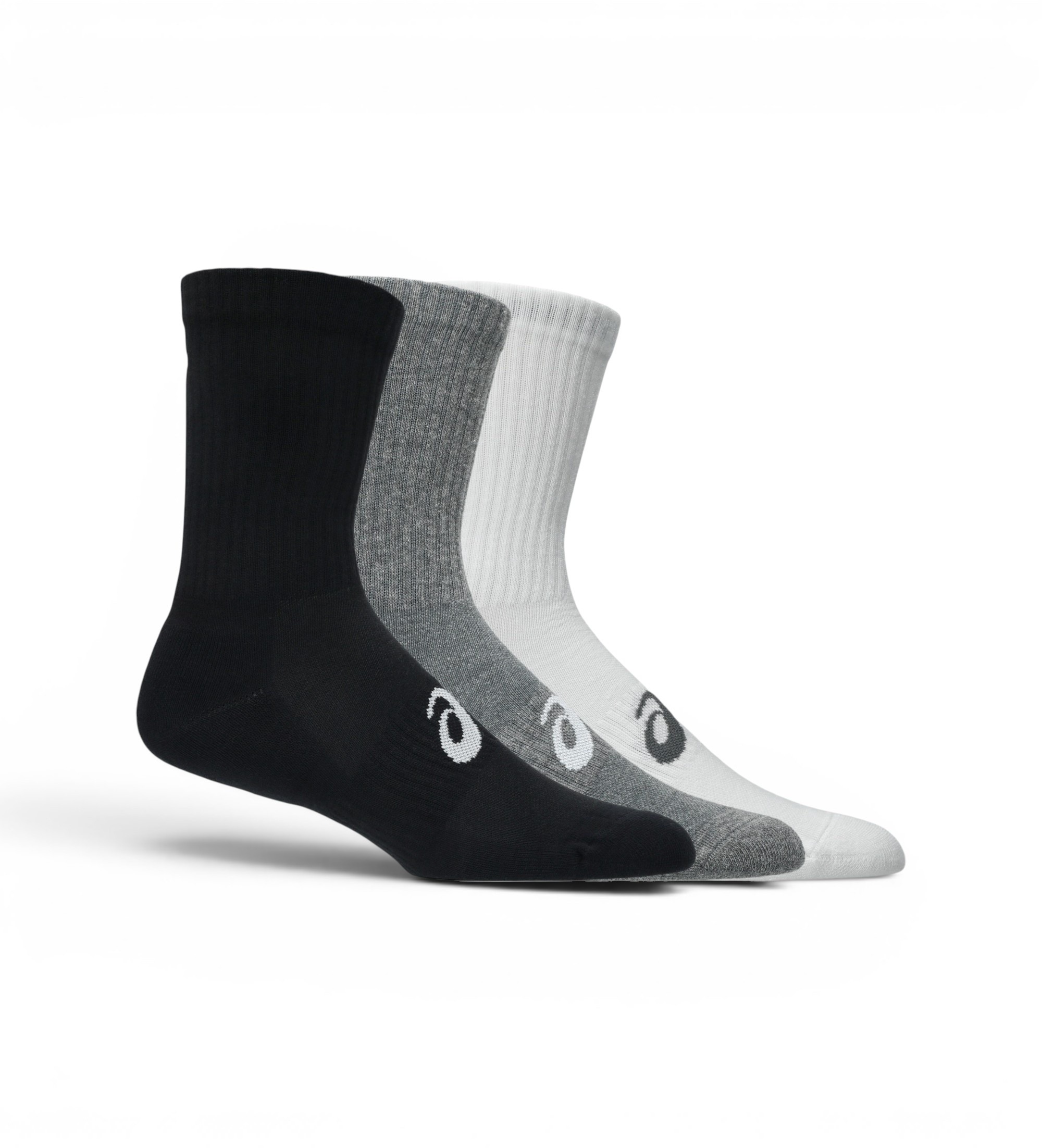 Asics Unisex. 3033C298 Pack 3 Socken Crew weiß, schwarz, grau (L), Heimtextilien, Sportlich, Mehrfarbig, Baumwolle