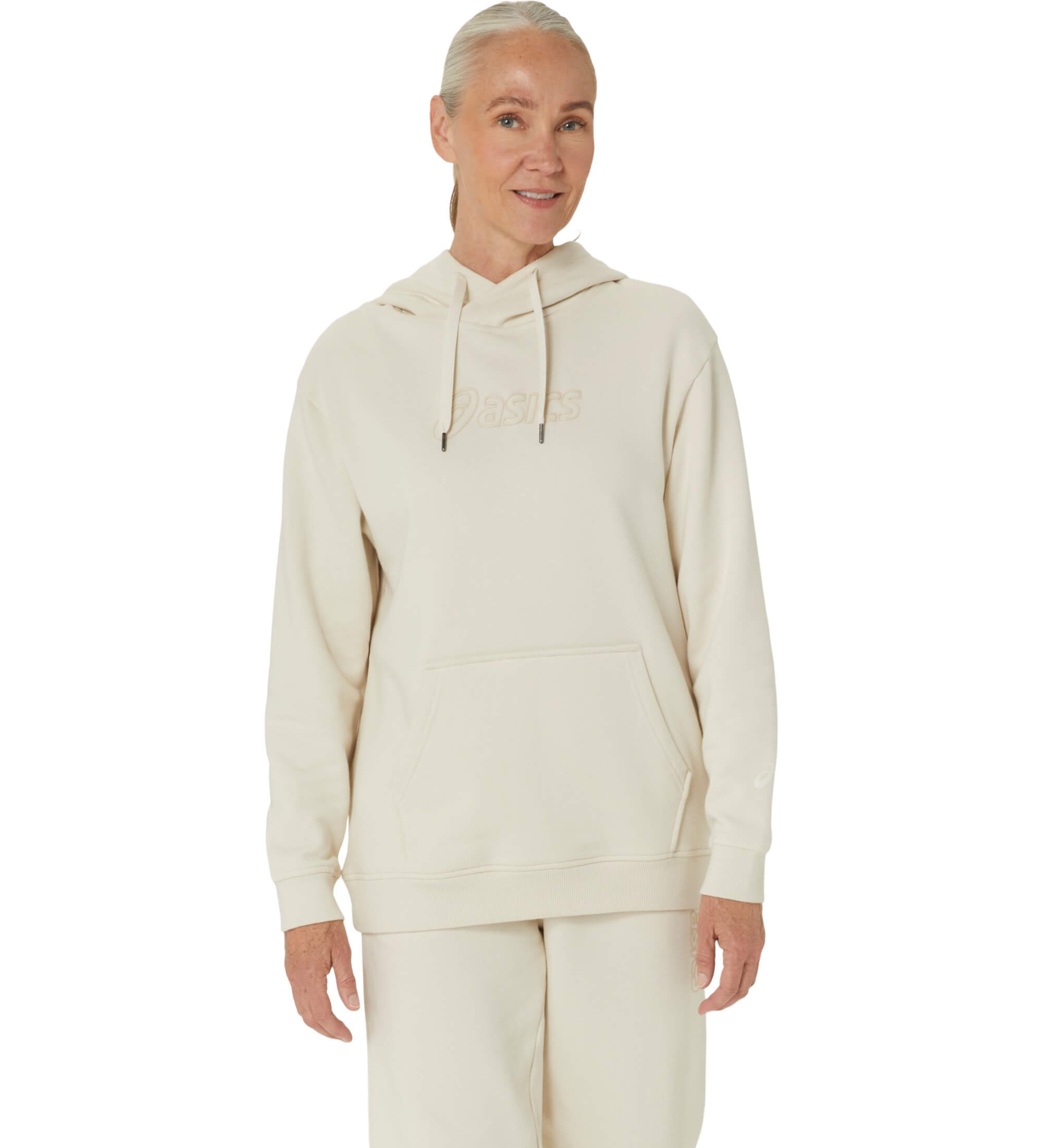 Asics für Damen. 2032C845 Sweatshirt Logo Oth off-white (S), Weiß, Lässig, Sportlich, Baumwolle, Multisport, Langarm