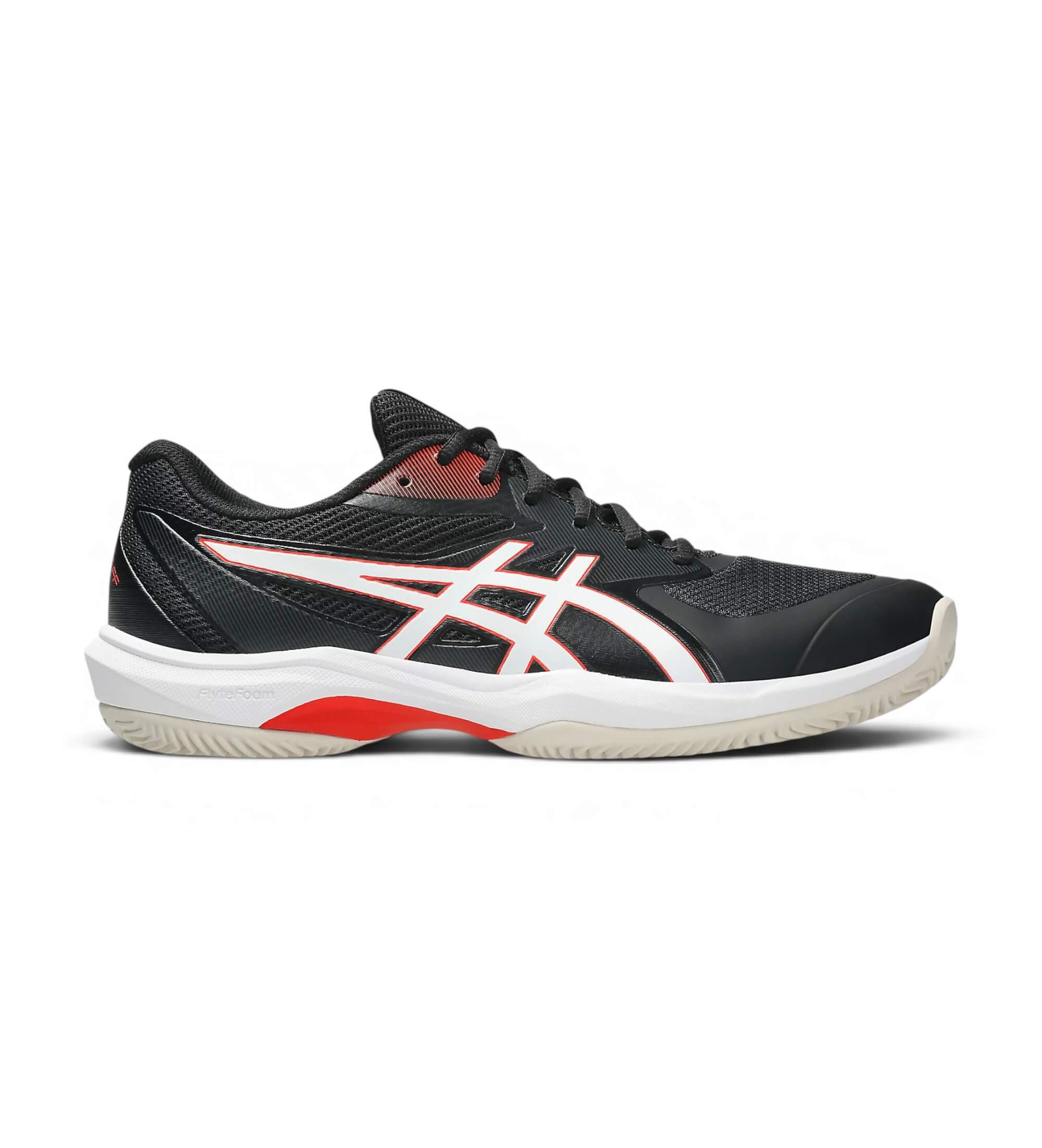 Asics für Herren. 1041A490 Sneaker Game FF Clay/OC schwarz (45), Wohnung, Schnürsenkel, Lässig, Sportlich, Tennis/Padel, Multisport, Masche