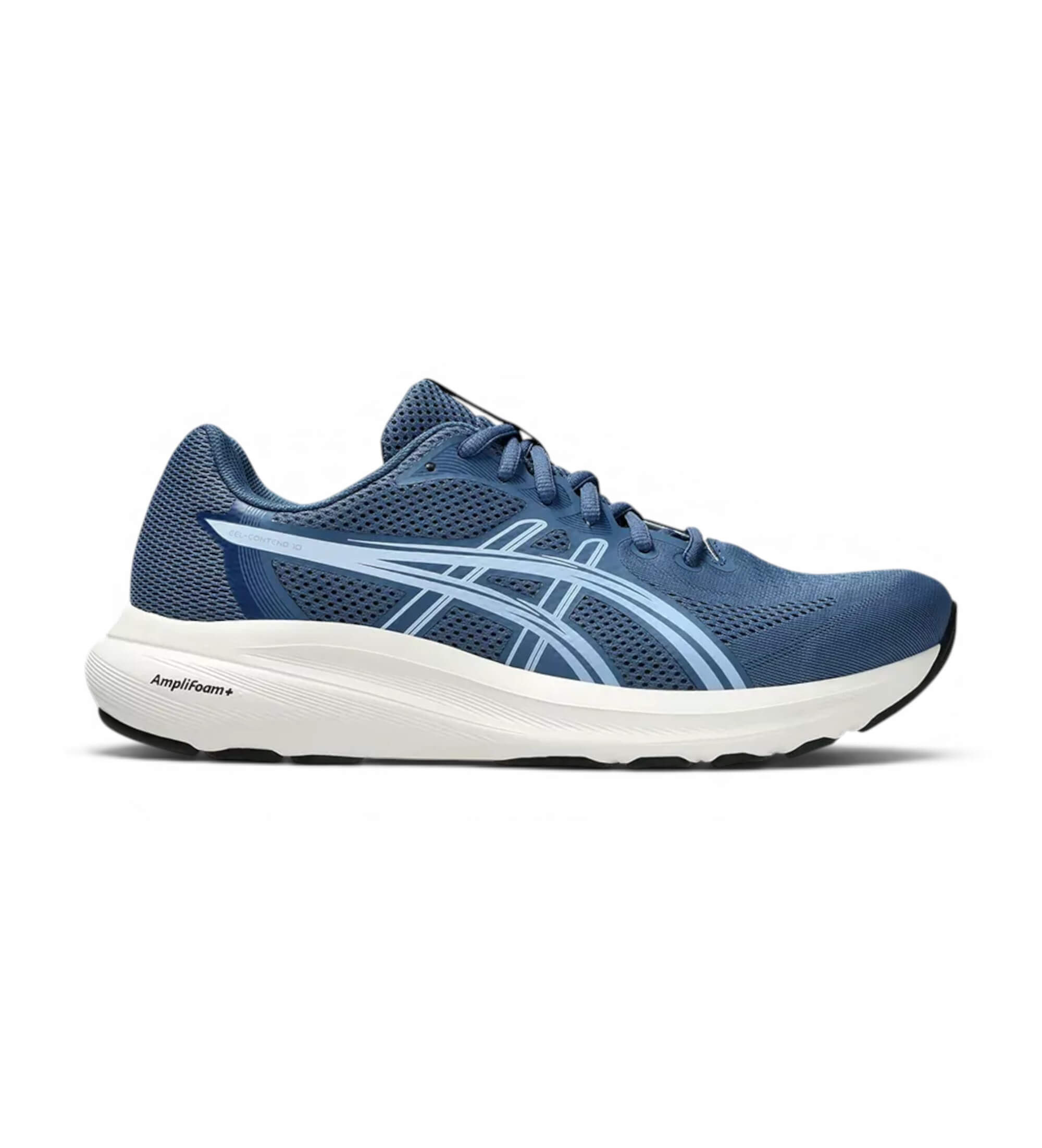 Asics für Herren. 1011C249 Gel Contend 10 Sneakers blau (42.5), Stoff, Wohnung, 1 bis 3 cm, Schnürsenkel, Lässig, Sportlich, Laufen, Multisp