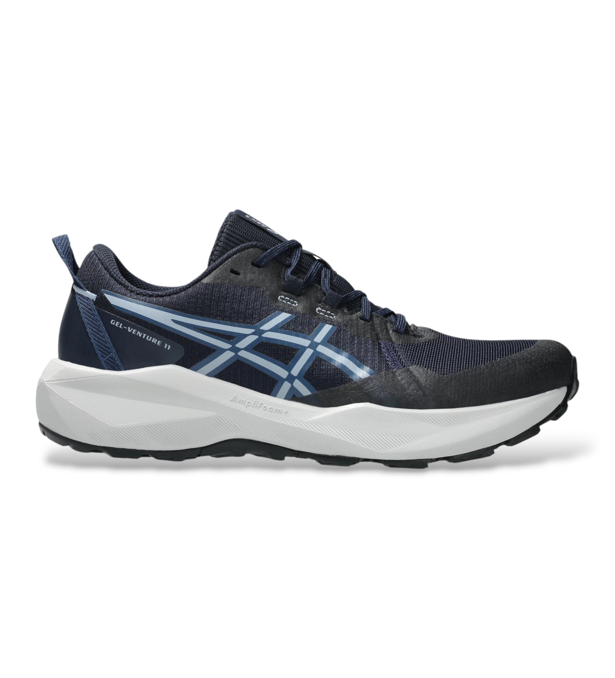 Asics für Herren. 1011C160 Sneaker Gel Venture 11 marineblau (44), Stoff, Wohnung, Schnürsenkel, Lässig, Sportlich, Draußen, Laufen, Multisp