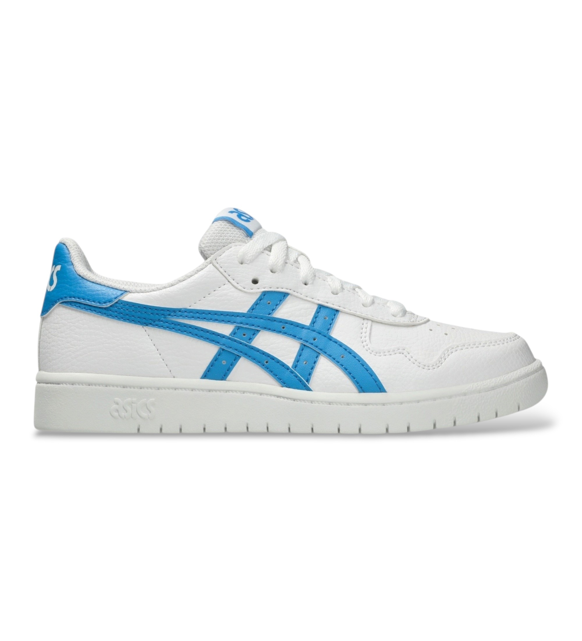 Asics für Frauen/Mädchen. 1204A007 Sneaker Japan S GS weiß, blau (6.5USA=39.5), Wohnung, Schnürsenkel, Lässig, Kinderbekleidung
