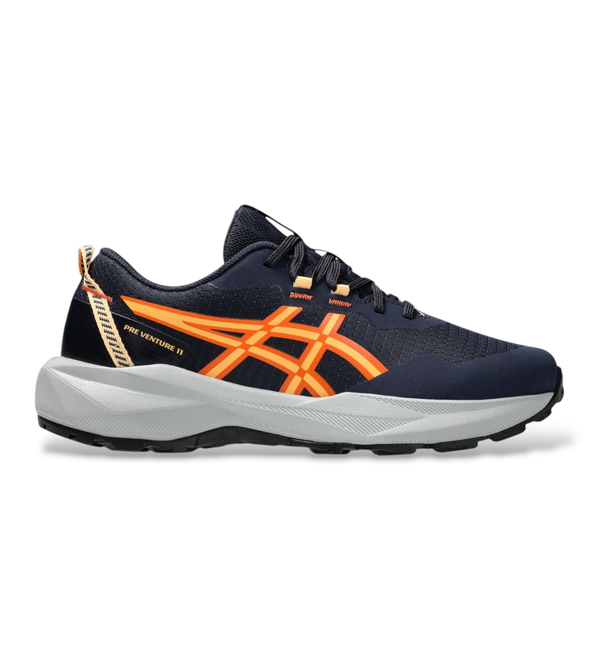 Asics für Frauen/Mädchen. 1014A378 Sneaker Pre Venture 11 GS marineblau (7USA=40), Wohnung, Schnürsenkel, Lässig, Sportlich, Laufen, Multisp