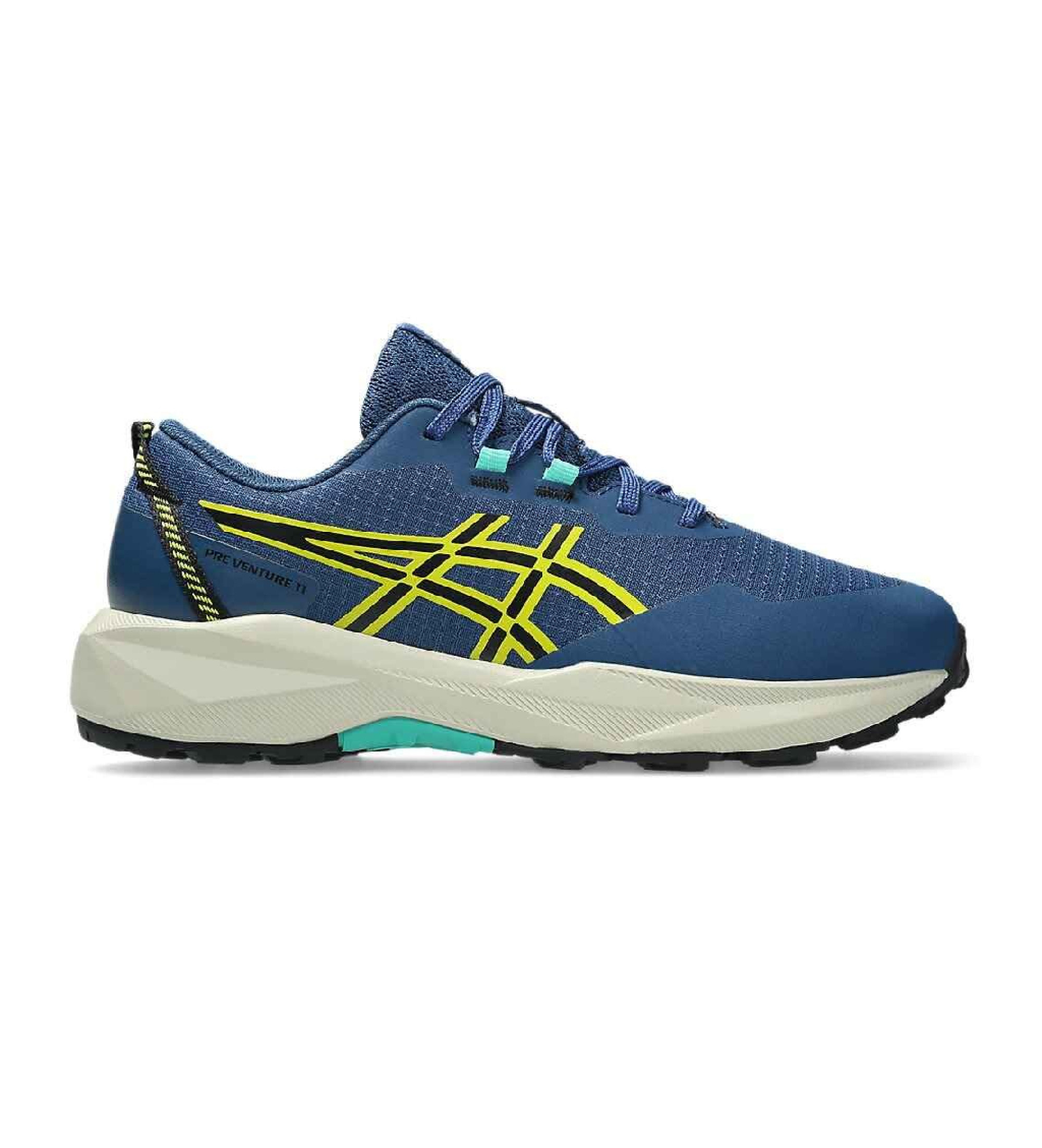 Asics Unisex für Kinder. 1014A378 Schuhe Pre Venture 11 Gs blau (39.5), Wohnung, Schnürsenkel, Sportlich, Multisport, Kinderbekleidung