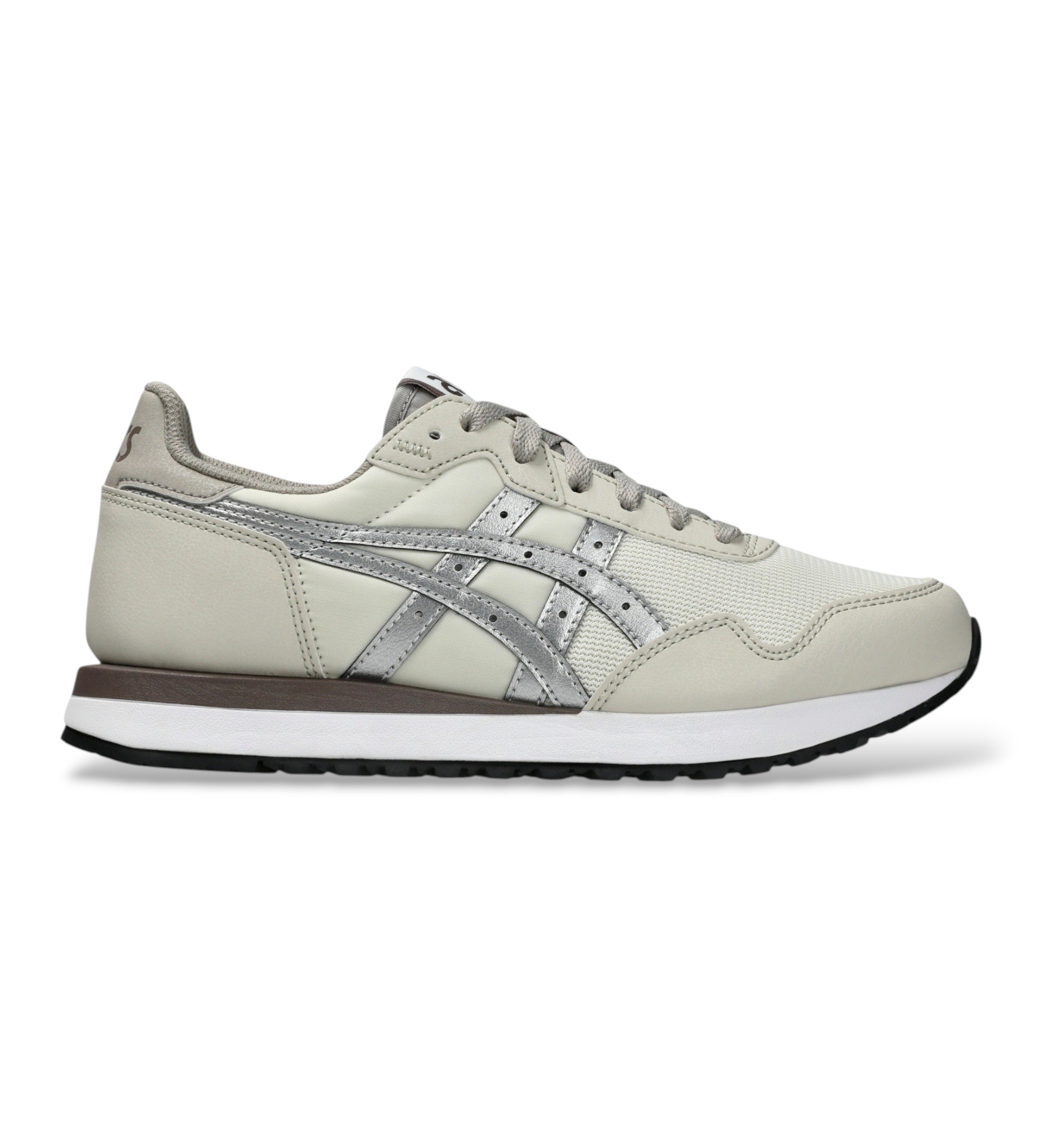 Asics für Damen. 1202A400 Tiger Runner II Sneaker in gebrochenem Weiß (40), Wohnung, Schnürsenkel, Lässig, Sportlich, Masche