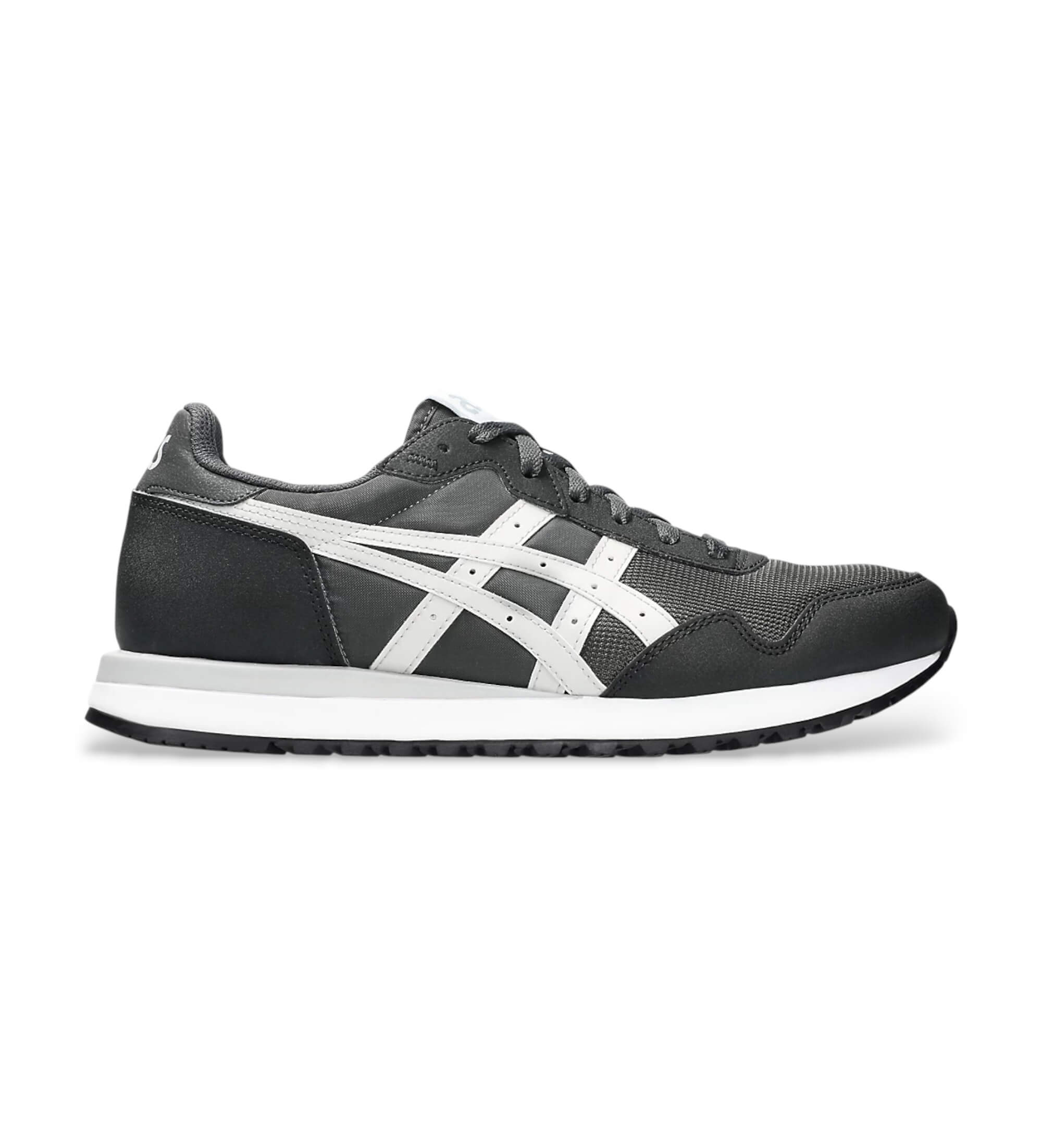 Asics Unisex. 1203A612 Turnschuhe Tiger Runner Ii schwarz, grau (45), Wohnung, Schnürsenkel, Lässig