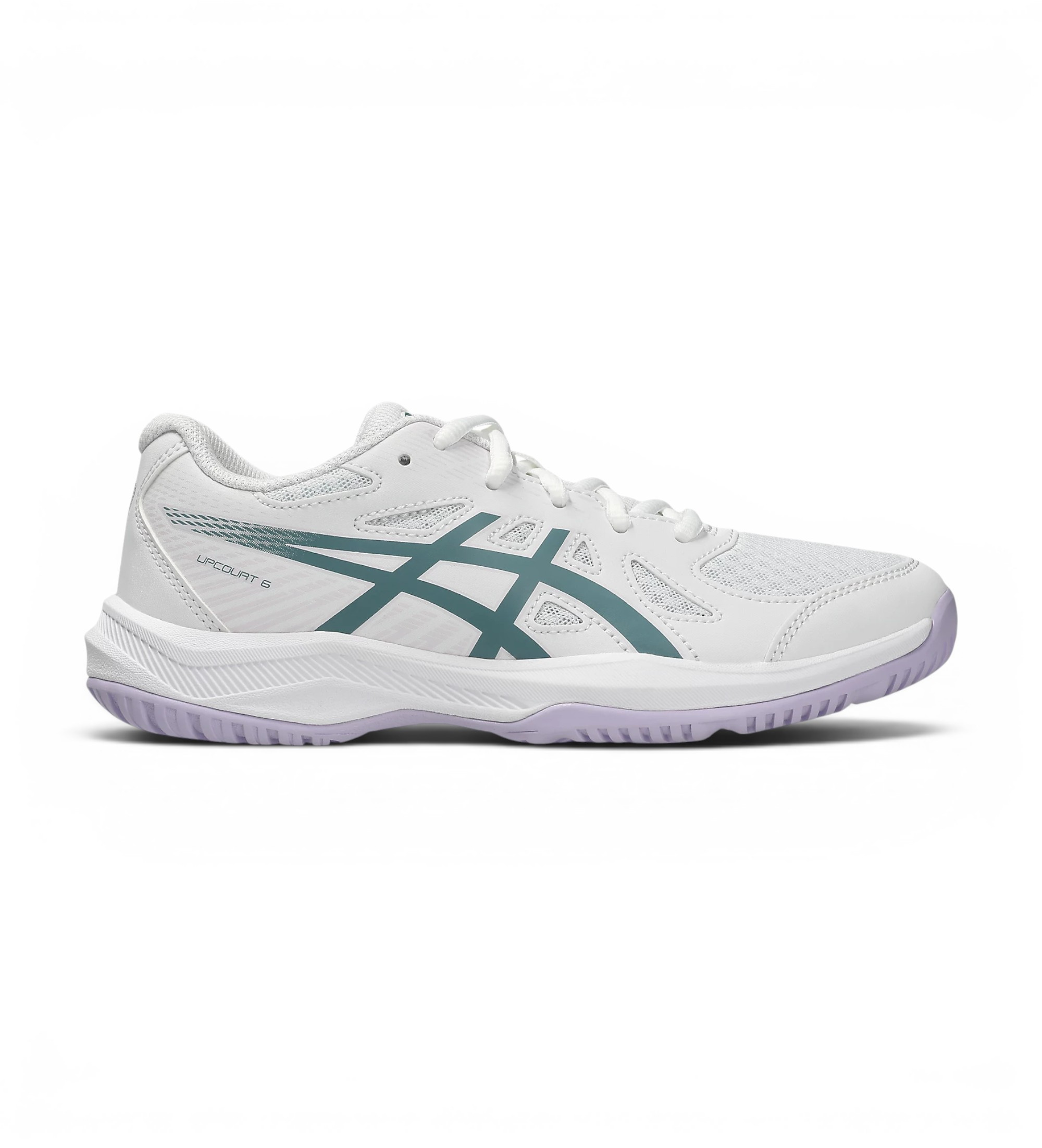 Asics für Frauen/Mädchen. 1074A045 Upcourt 6 GS Sneakers weiß (5.5USA=38), Wohnung, Schnürsenkel, Lässig, Sportlich, Multisport, Kinderbekle