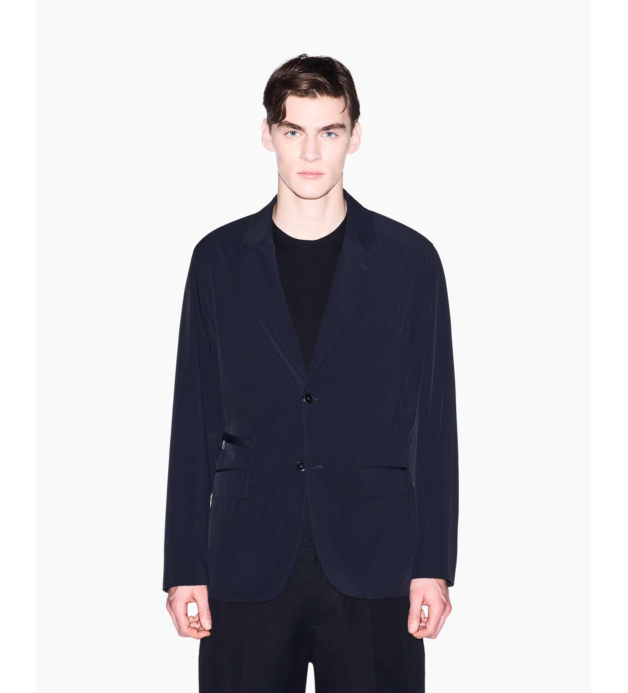 A|X Armani Exchange für Herren. XM002075AF22572UC001 Schwarzer dekonstruierter Blazer (34), Lässig, Klassisch, Polyamid