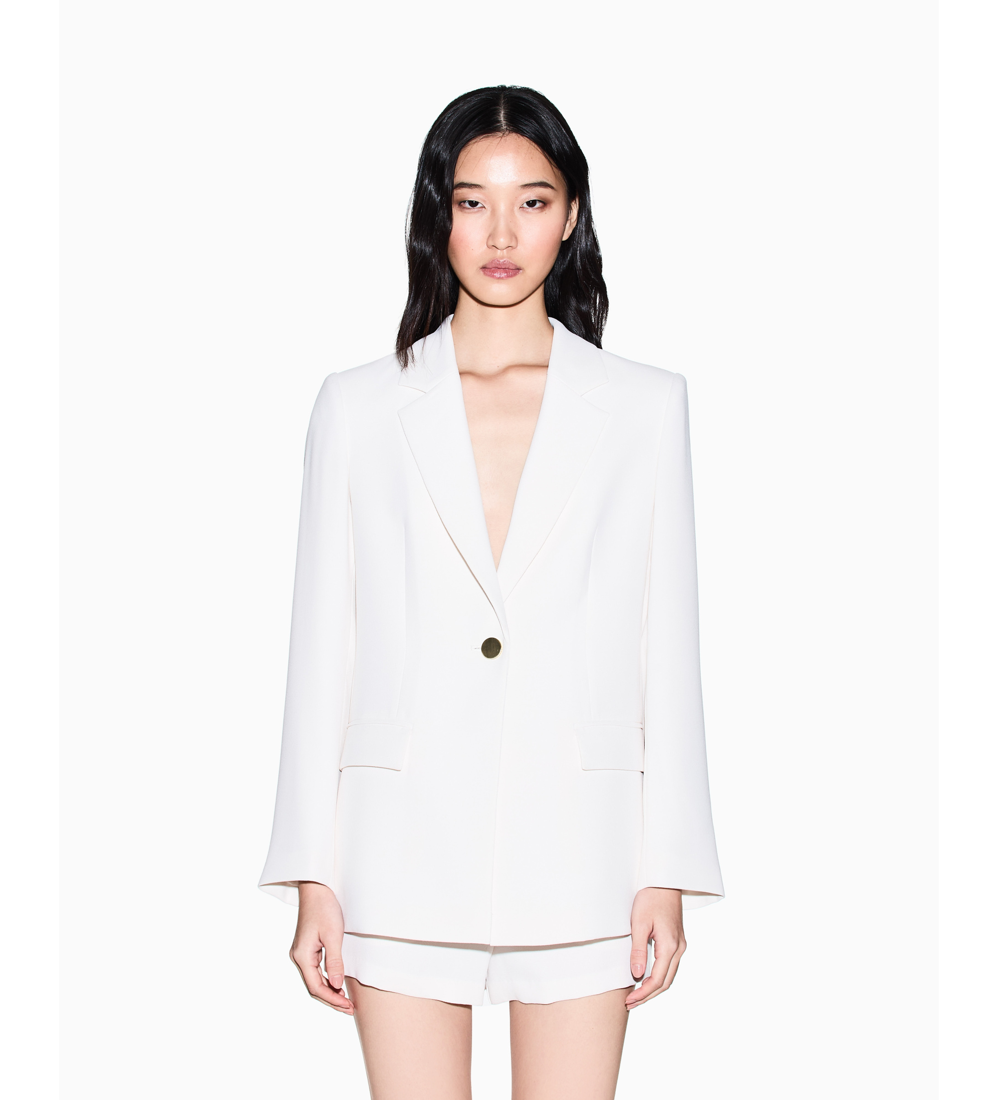 A|X Armani Exchange für Damen. XW002837AF21555U1003 Americana Crepe weiß (M), Lässig, Klassisch, Polyester