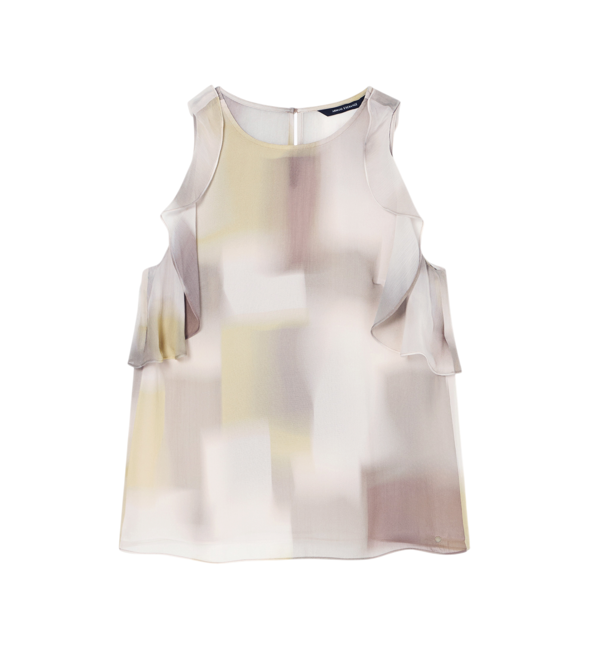 A|X Armani Exchange für Damen. XW001965AF21554F1060 Mehrfarbige fließende Bluse (S), Lässig, Klassisch, Viskose, Ärmellos / Hosenträger