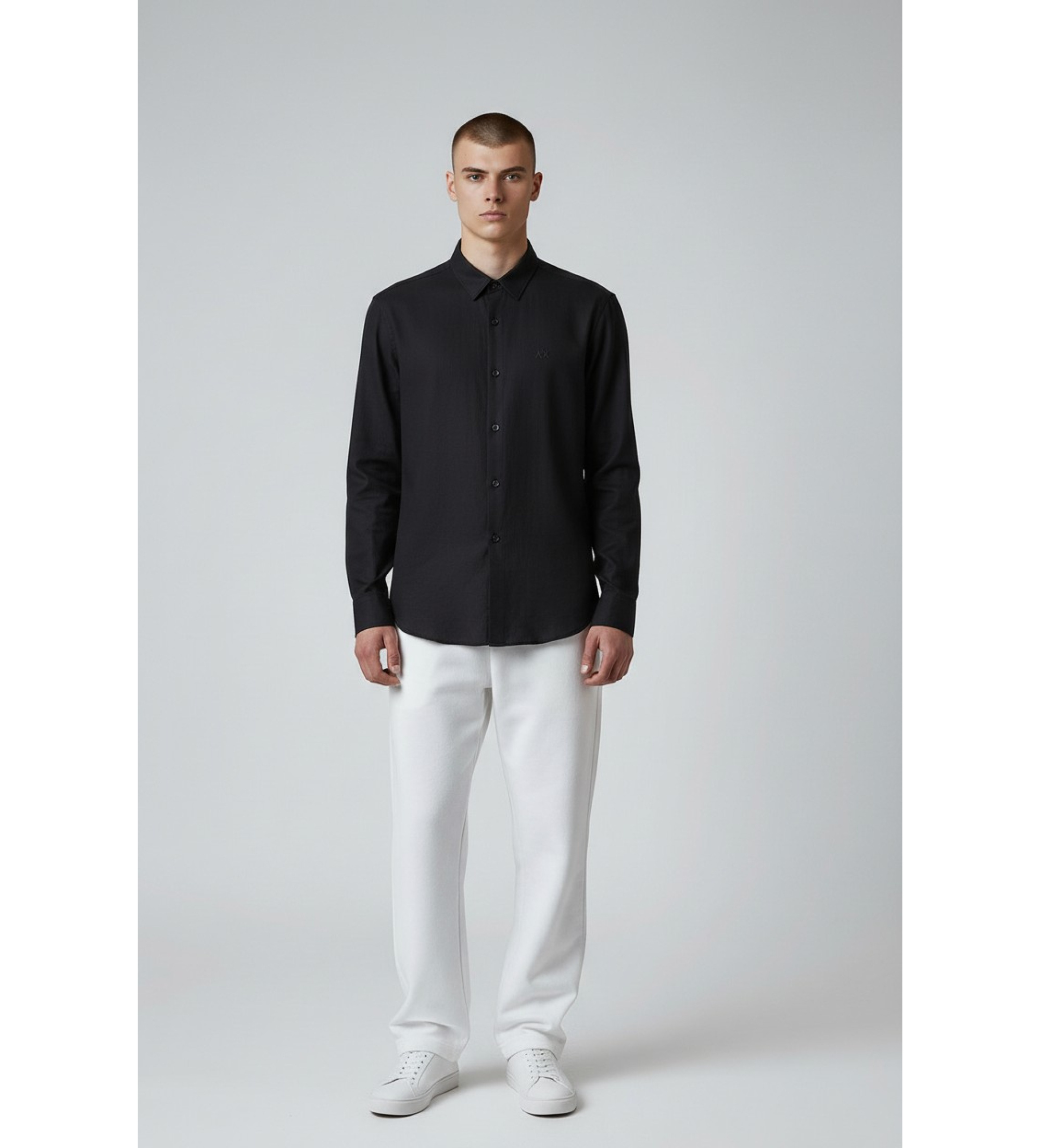 A|X Armani Exchange für Herren. XM001221AF14619UB101 Shirt Fit Leinen navy (L), Lässig, Party, Klassisch, Langarm, Marine