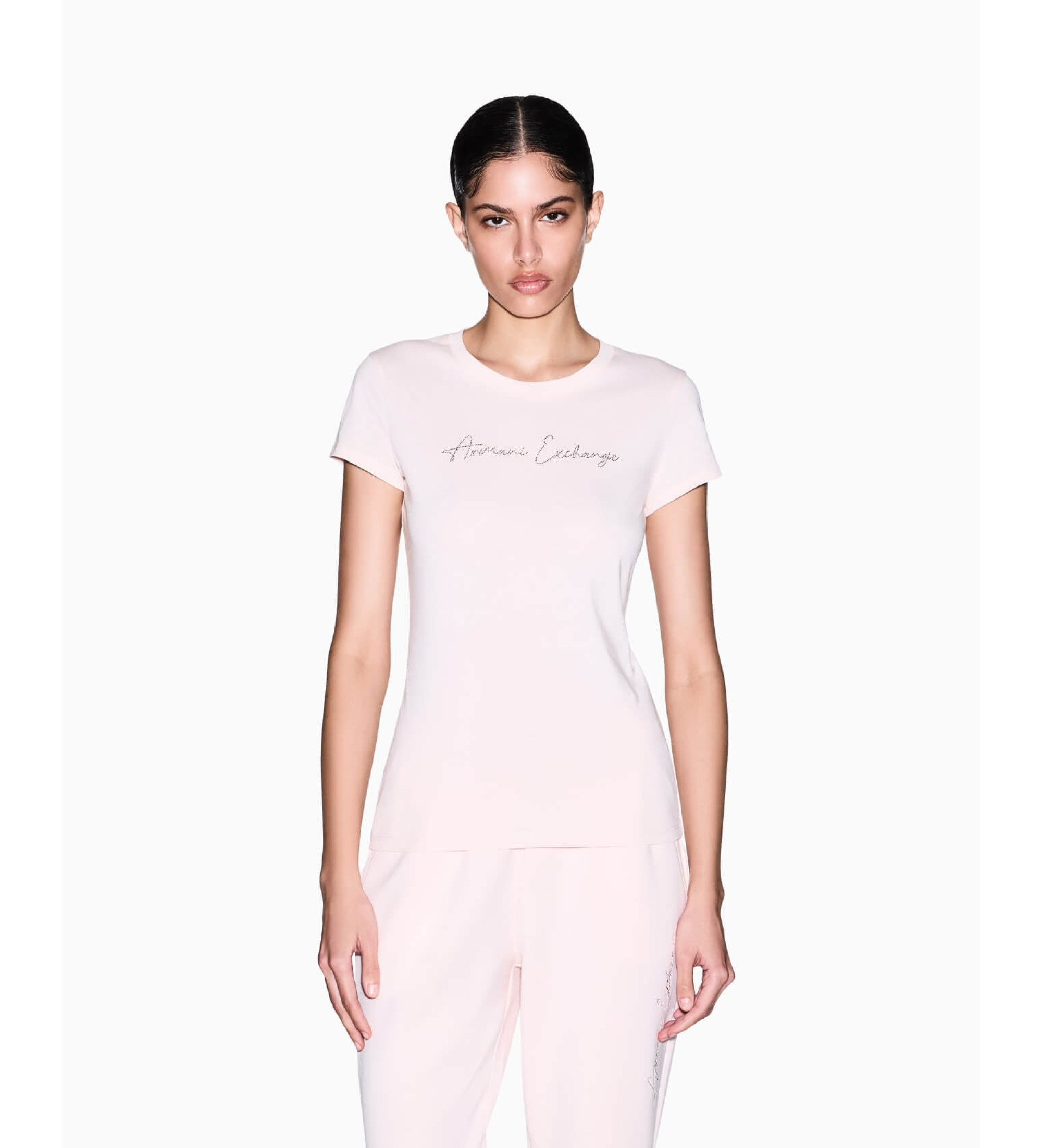 A|X Armani Exchange für Damen. XW001457AF10356U4104 Tailliertes T-shirt rosa (S), Lässig, Baumwolle, Kurzarm