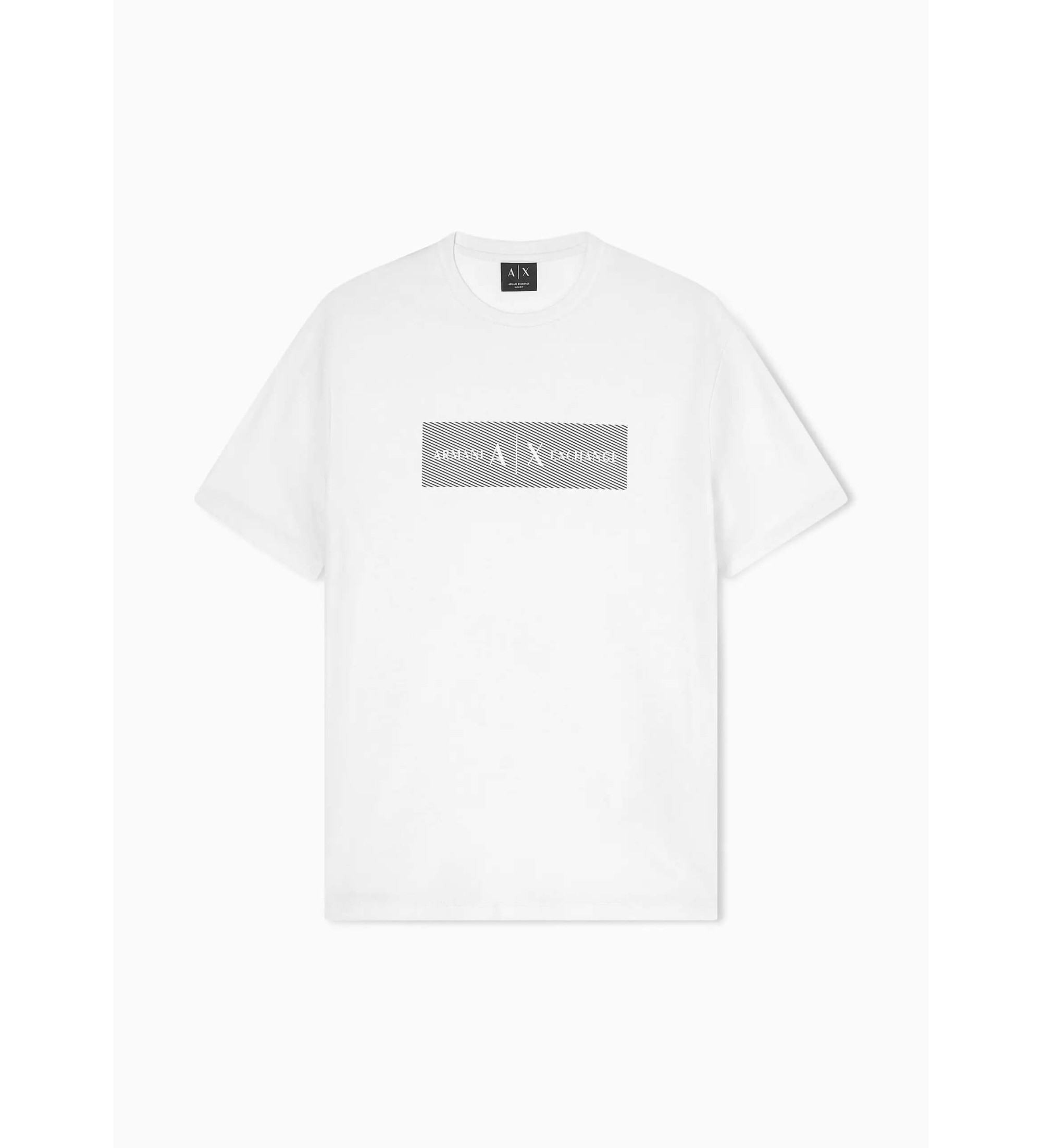 A|X Armani Exchange für Herren. XM002472AF10356U1074 Off-white Logo-T-Shirt (S), Weiß, Lässig, Baumwolle, Kurzarm